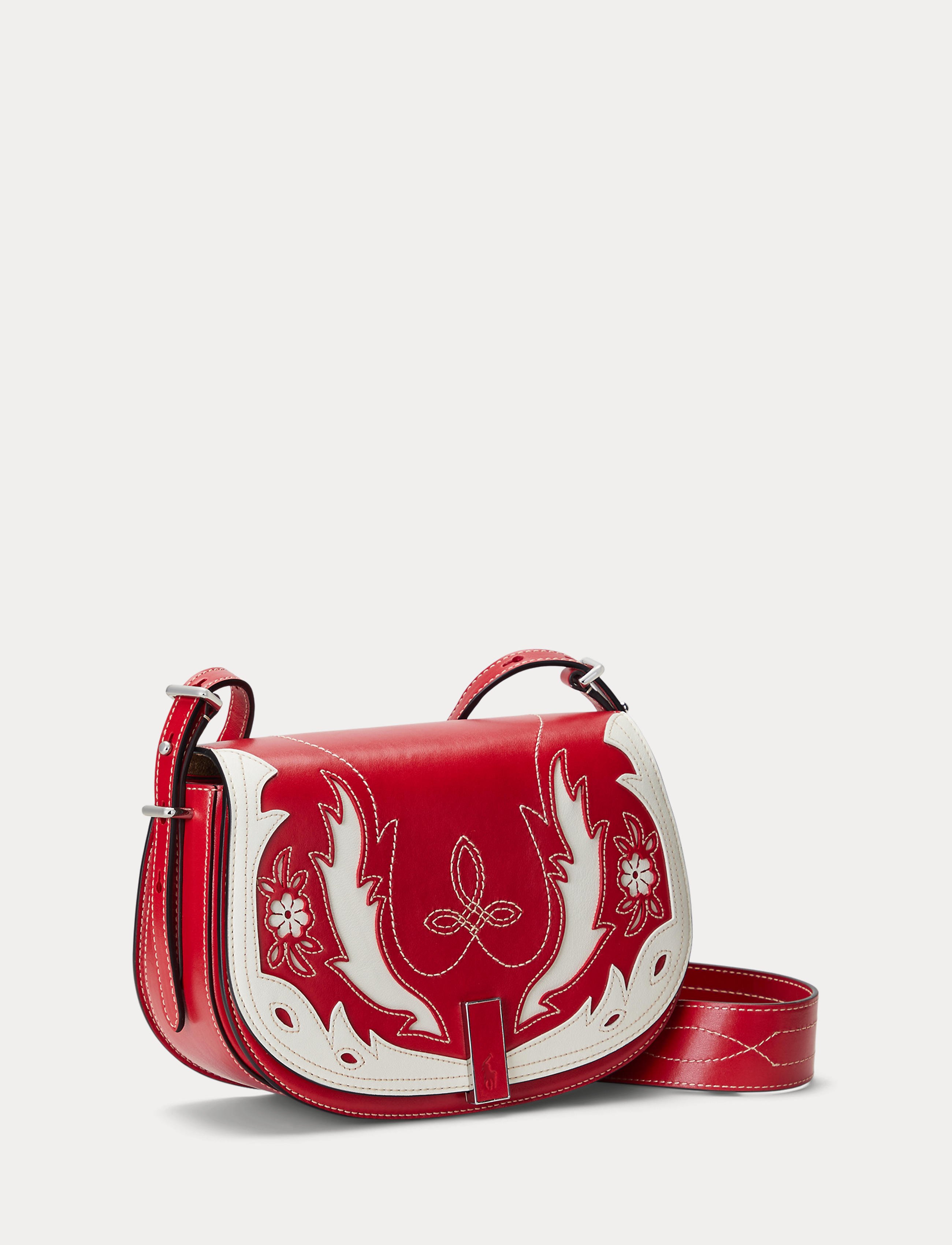 Polo Ralph Lauren SADDLE CROSSBODY MEDIUM - Across body bag - red multi/red