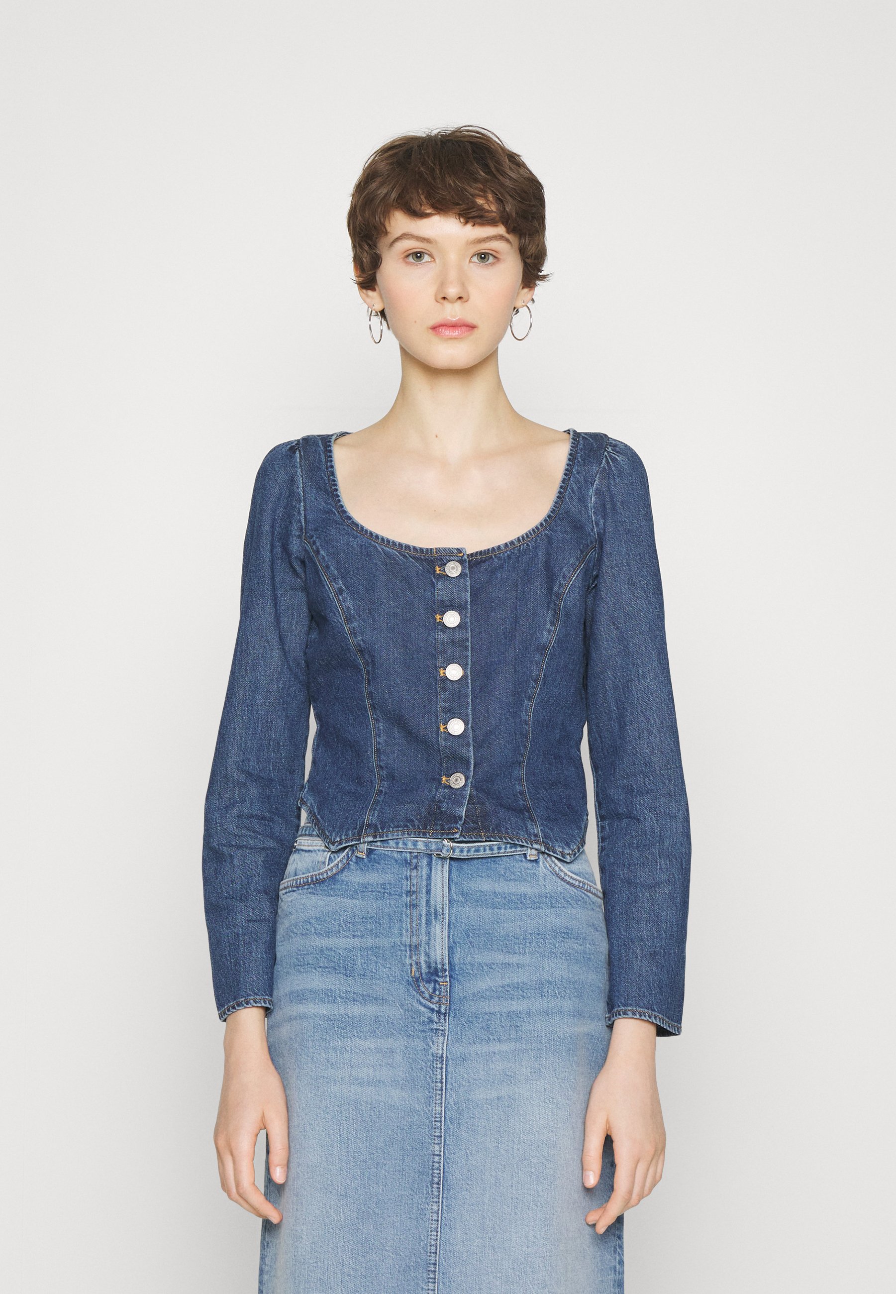 Levi's® CORSET BLOUSE - Blouse - air space/dark-blue denim