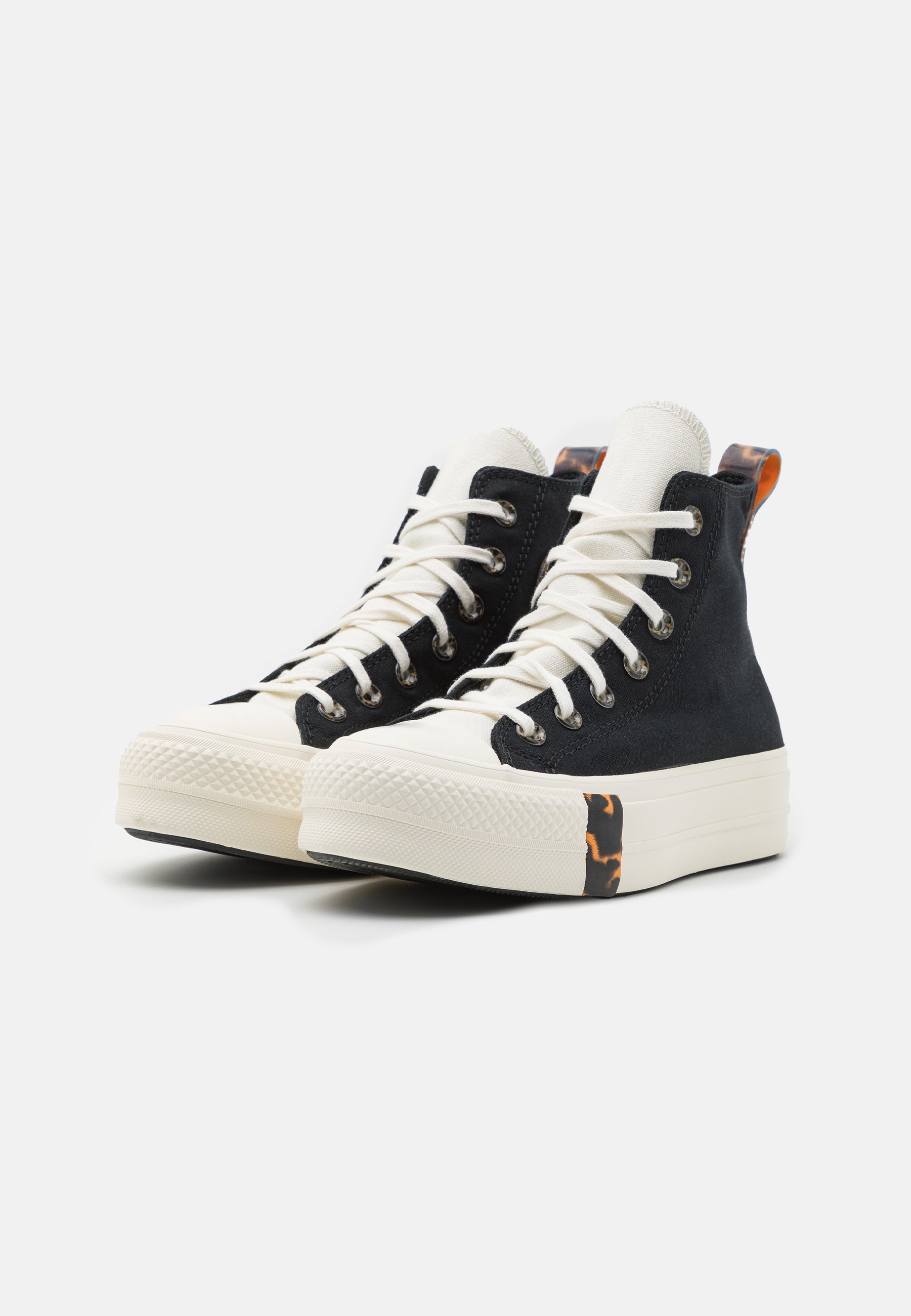 Converse CHUCK TAYLOR ALL STAR LIFT PLATFORM TORTOISE - High-top trainers - black/egret/tawny owl/black