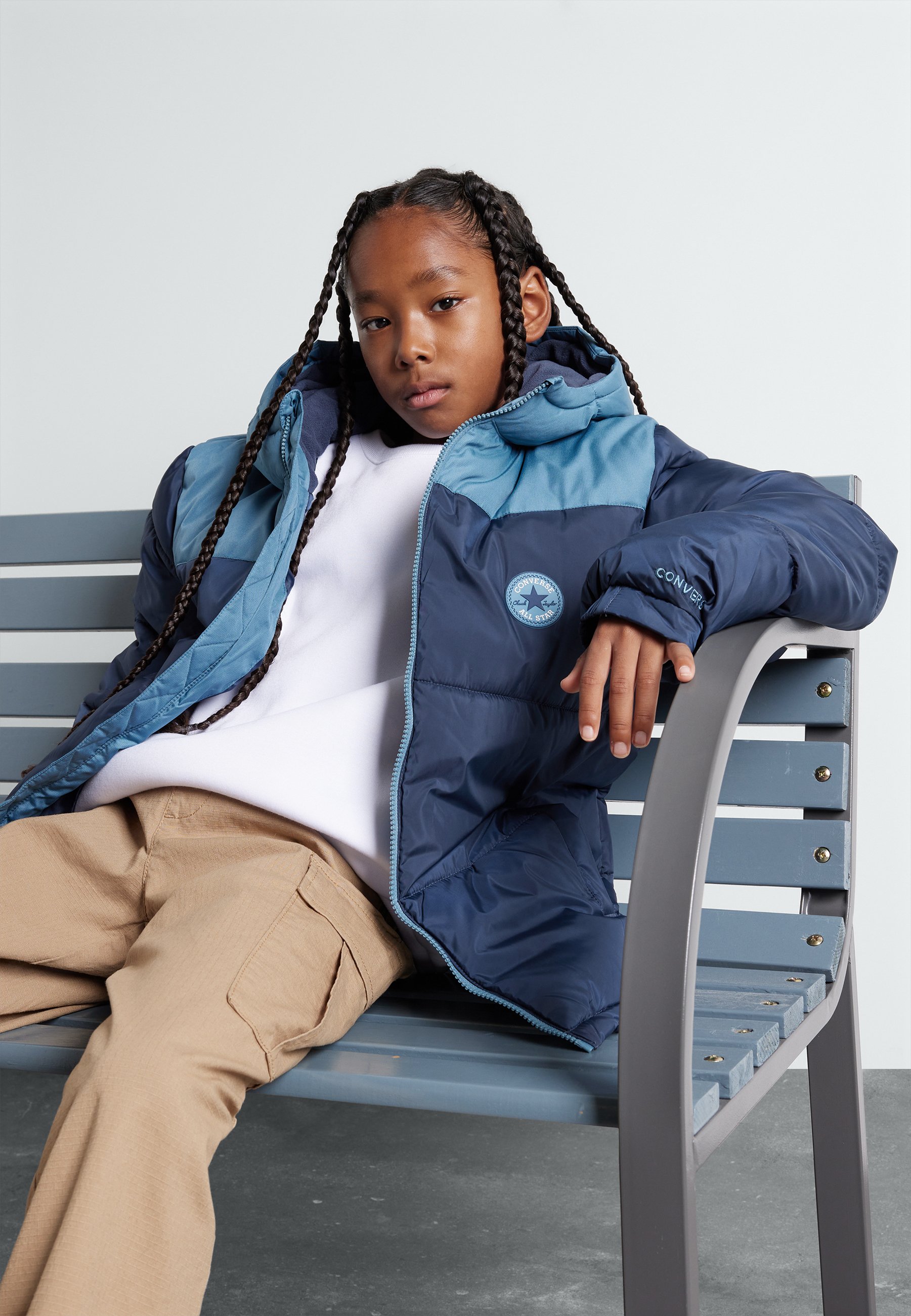 Converse COLOR BLOCK PUFFER UNISEX - Winter jacket - navy/dark blue