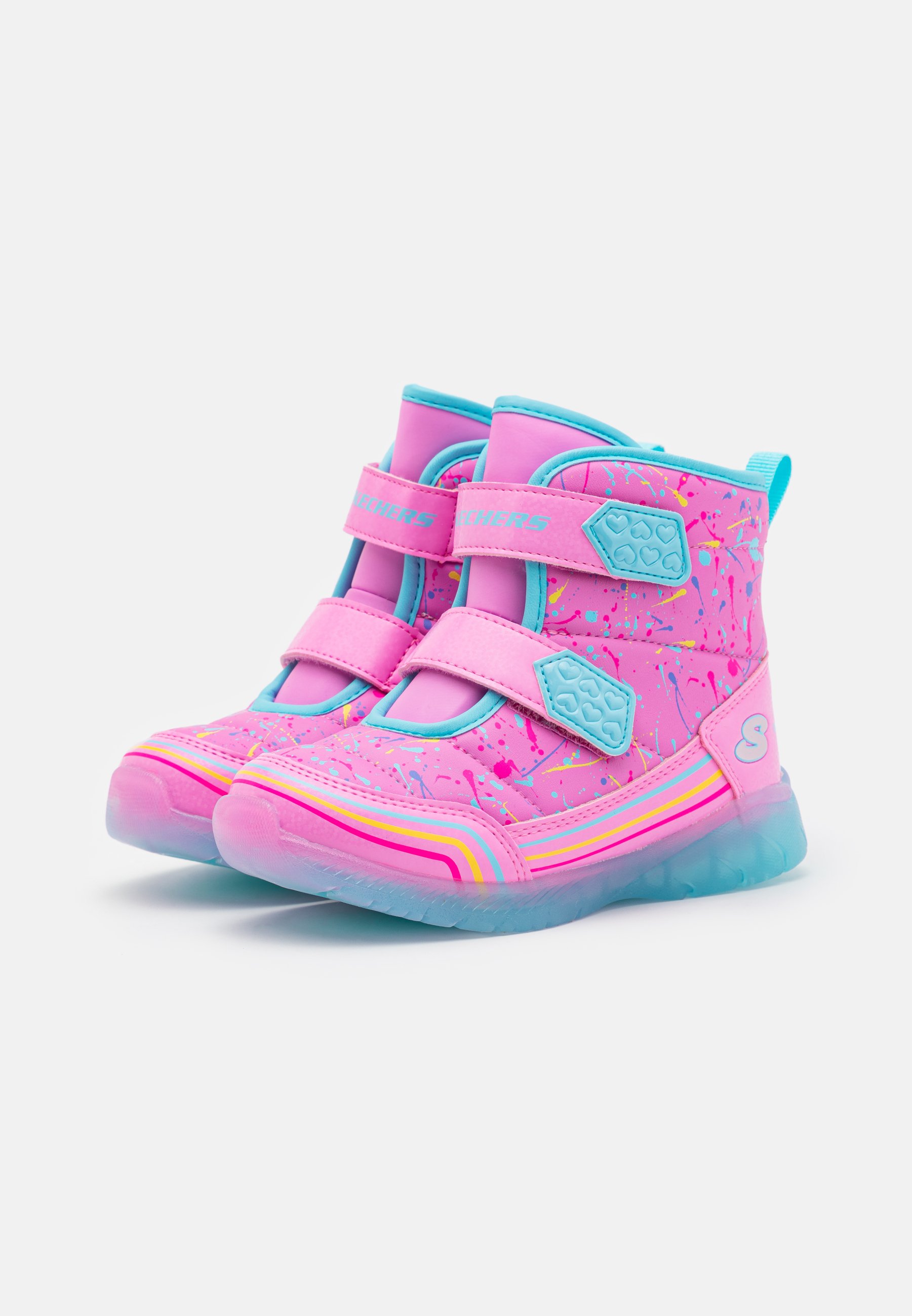 Skechers ILLUMI BRIGHTS - Classic ankle boots - pink/blue/pink