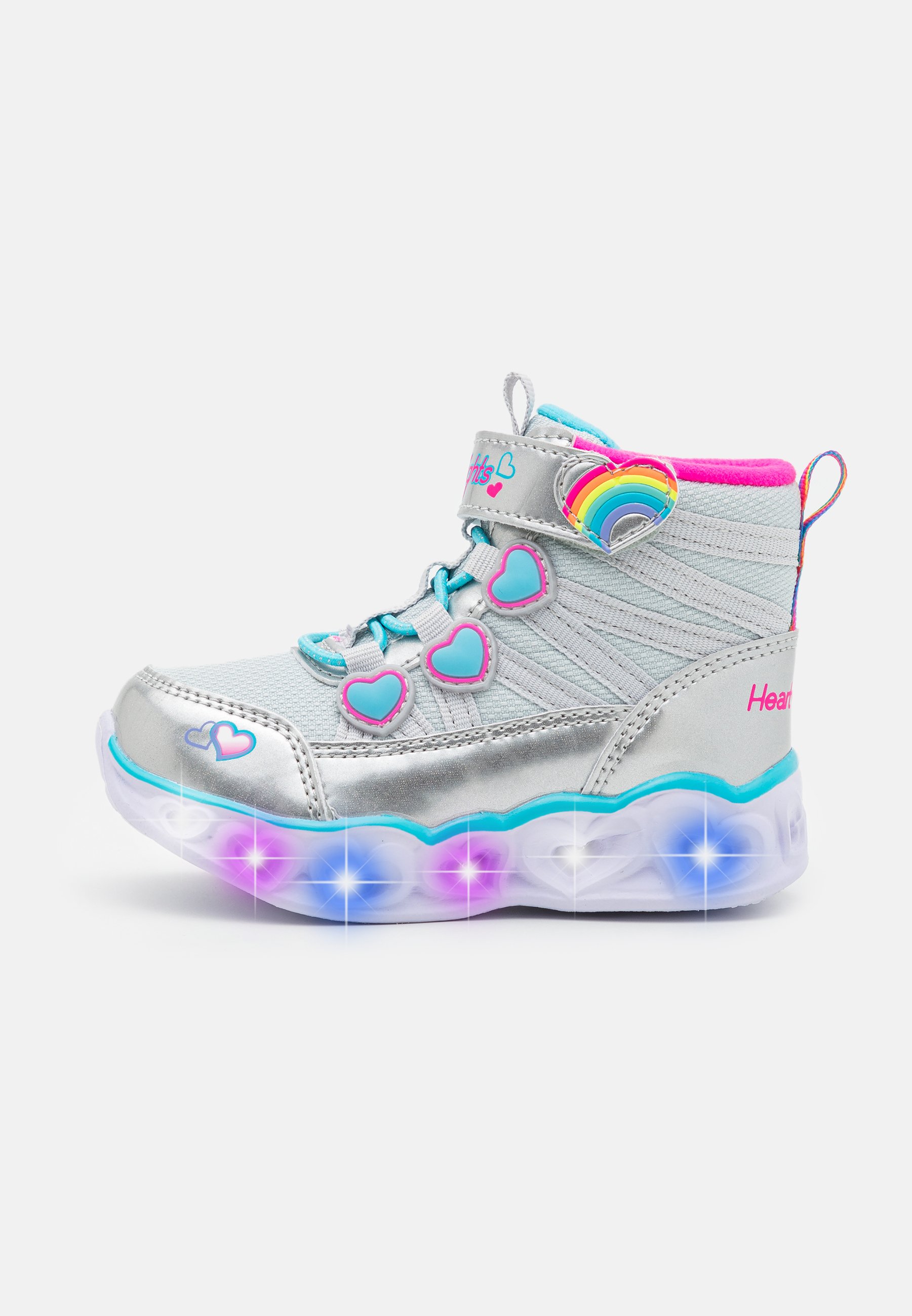 Skechers HEART LIGHTS - Boots - silver/multi-coloured/silver-coloured