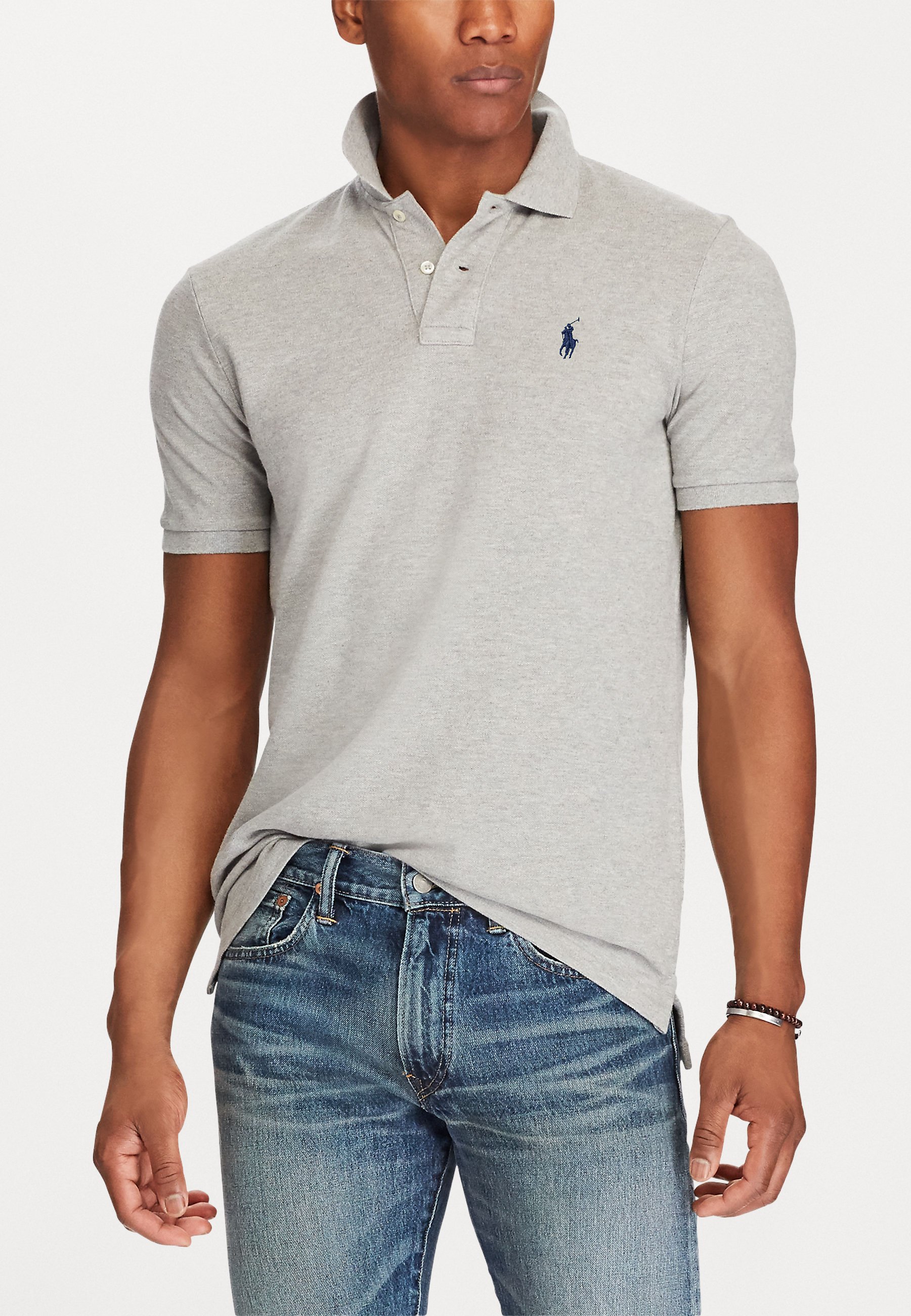 Polo Ralph Lauren SLIM FIT - Polo shirt - andover heather/dark grey