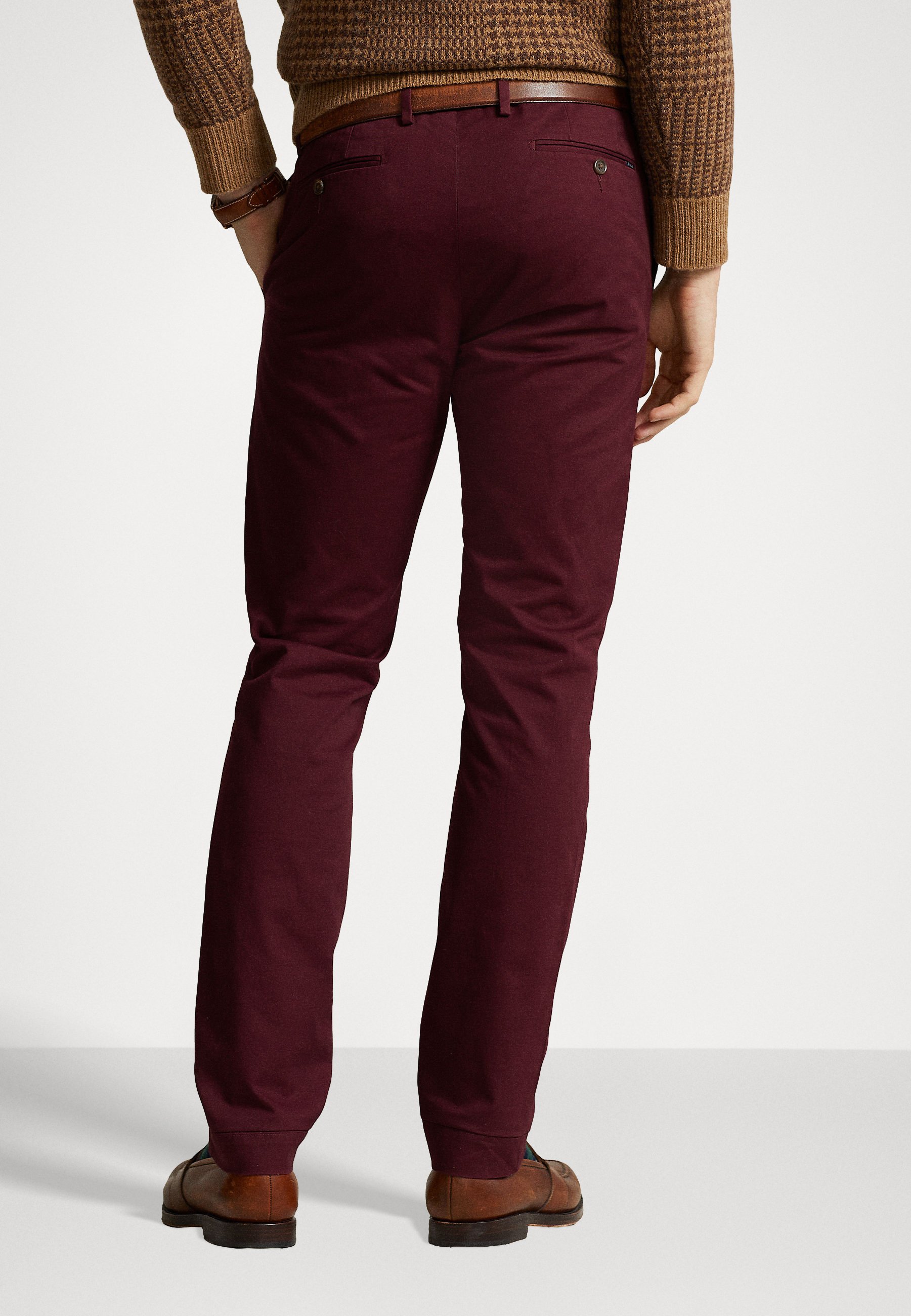 Polo Ralph Lauren FLAT PANT - Chinos - bordeaux/mottled bordeaux