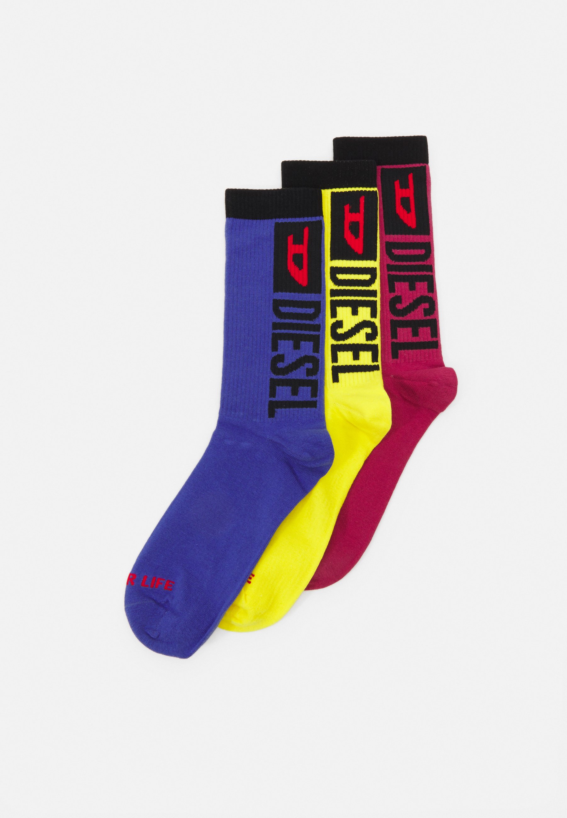 Diesel SKM-RAY-THREEPACK 3 PACK - Socks - blue/yellow/blue