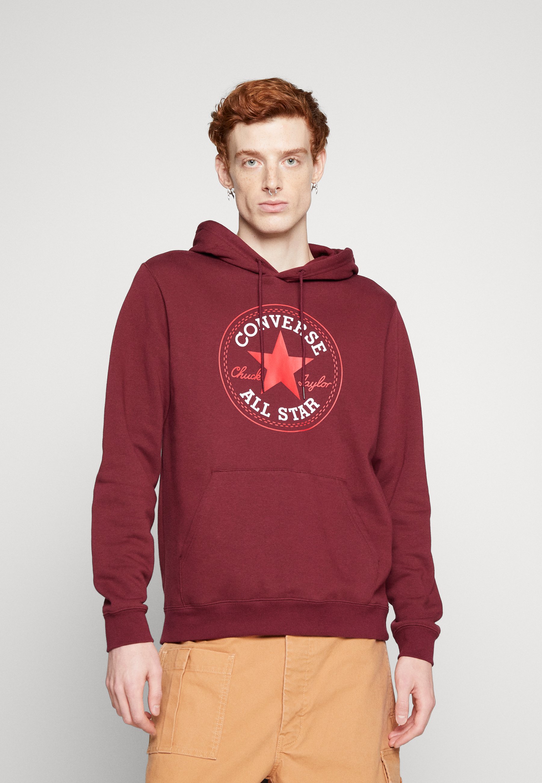Converse STANDARD FIT CENTER FRONT LARGE CHUCK PATCH CORE UNISEX - Hoodie - deep bordeaux/dark red