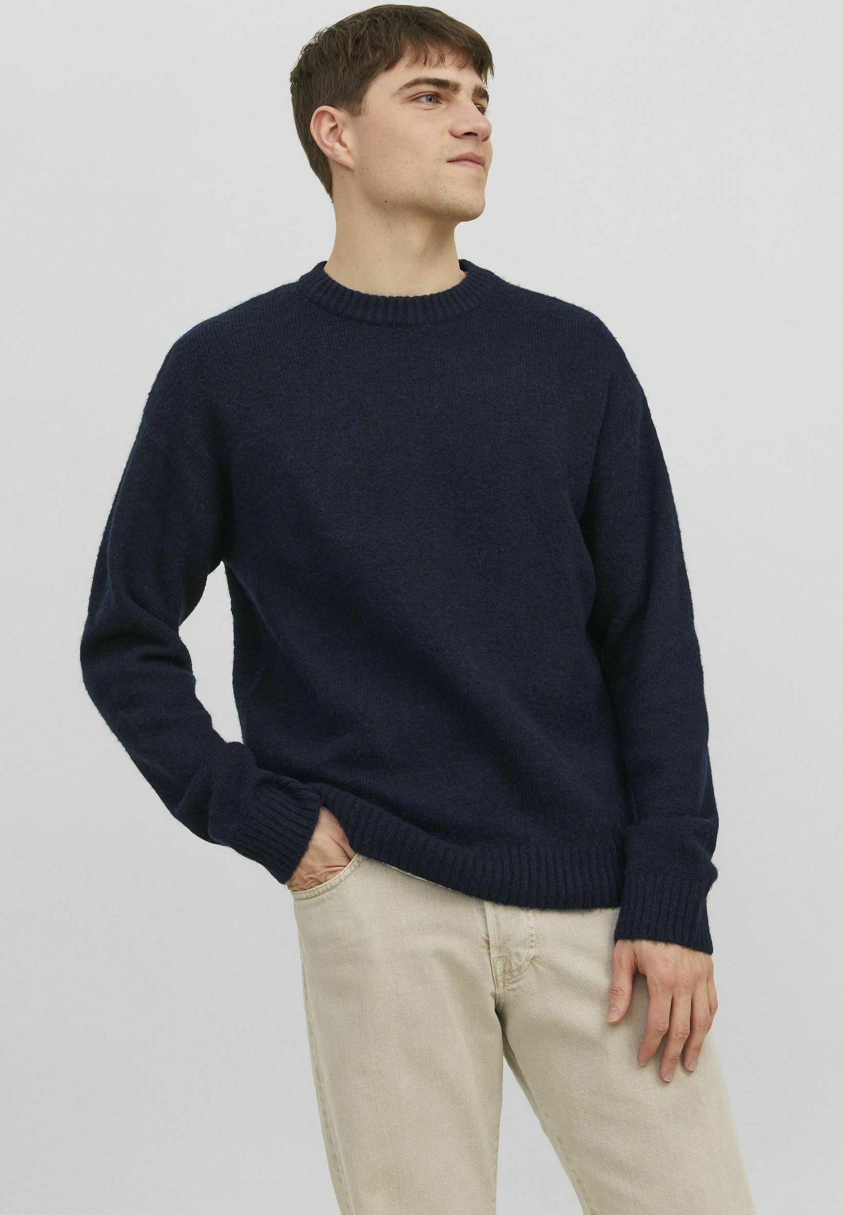 Jack &Jones JOROLLIE  CREW NECK - Jumper - total eclipse/mottled blue