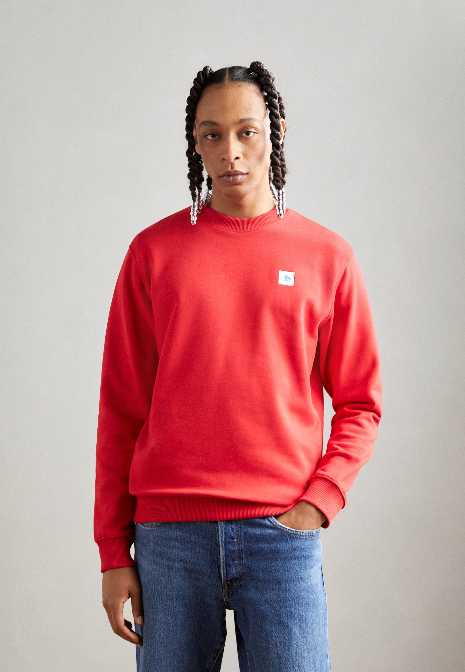 Scotch & Soda REGULAR FIT LOGO BADGE - Sweatshirt - ruby/dark red