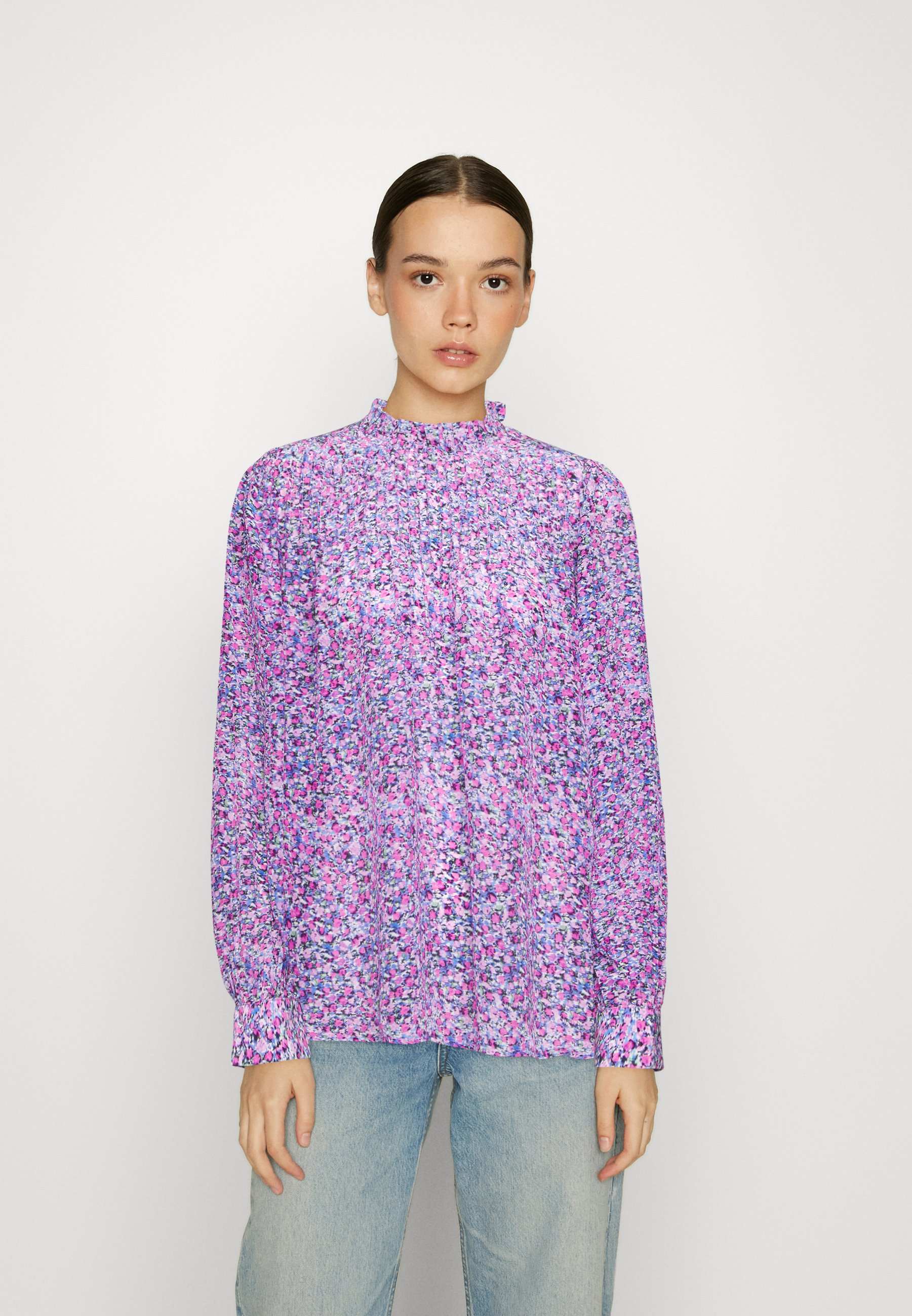 Scotch & Soda PINTUCK BLOUSE WITH RUFFLE COLLAR - Blouse - rosaria purple/purple