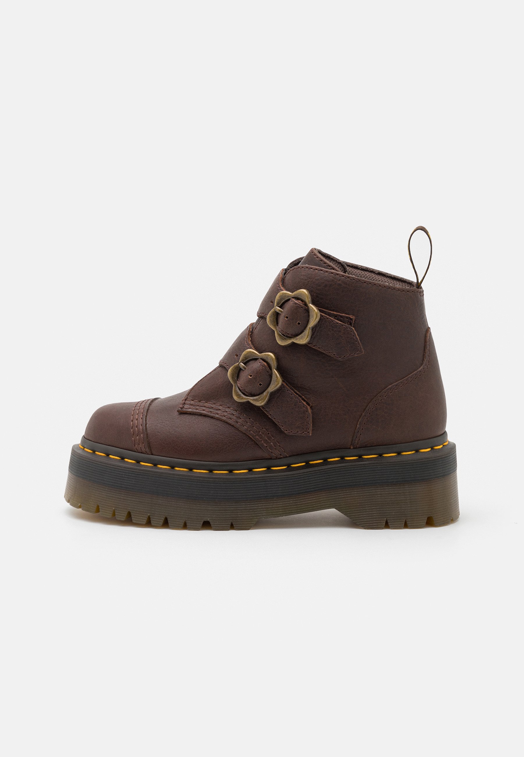 Dr. Martens DEVON FLWR - Platform ankle boots - dark brown