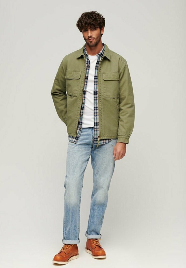 Superdry SURPLUS ZIP THROUGH - Summer jacket - olivine green/green