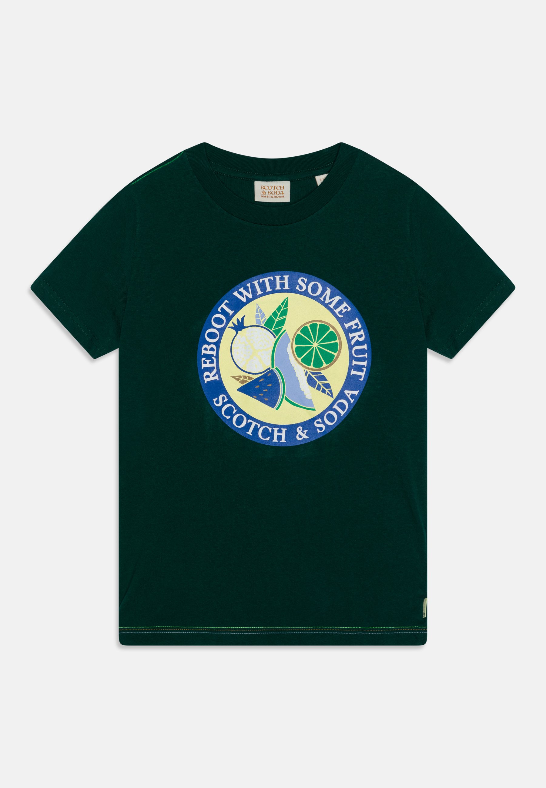 Scotch & Soda REGULAR FIT SHORT SLEEVED ARTWORK UNISEX - Print T-shirt - botanical green/dark green