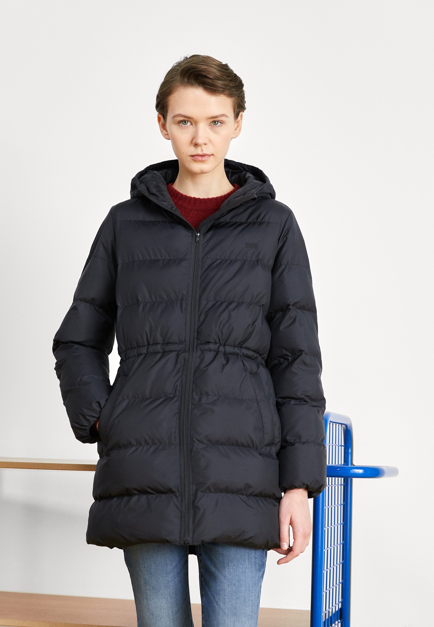 Levi's® HOODED MIDI - Winter coat - caviar/white