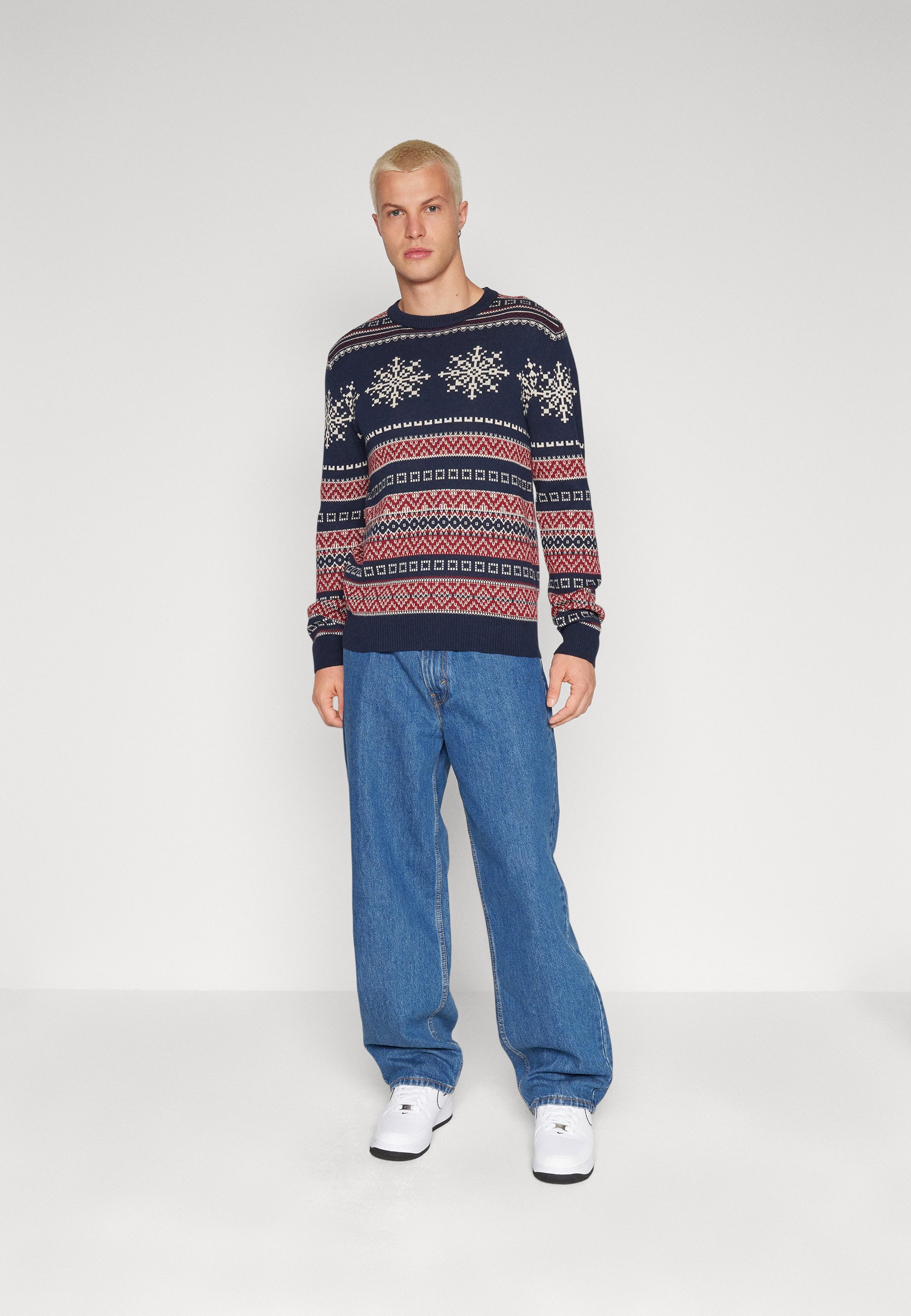 Jack &Jones JORSNOWBALL CREW NECK - Jumper - navy blazer/dark blue