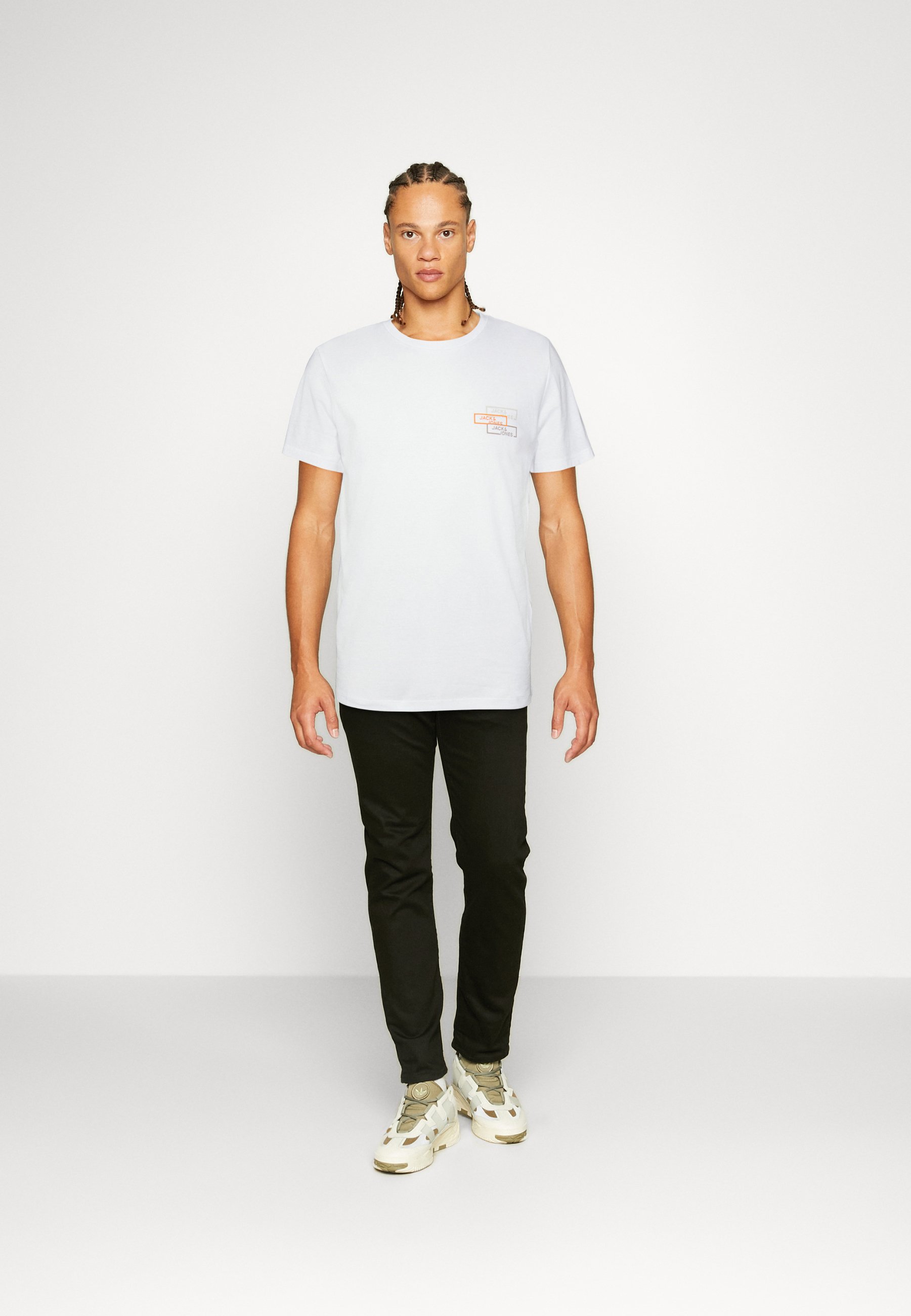Jack &Jones JCOSPACE LOGO  CREW NECK - Print T-shirt - white