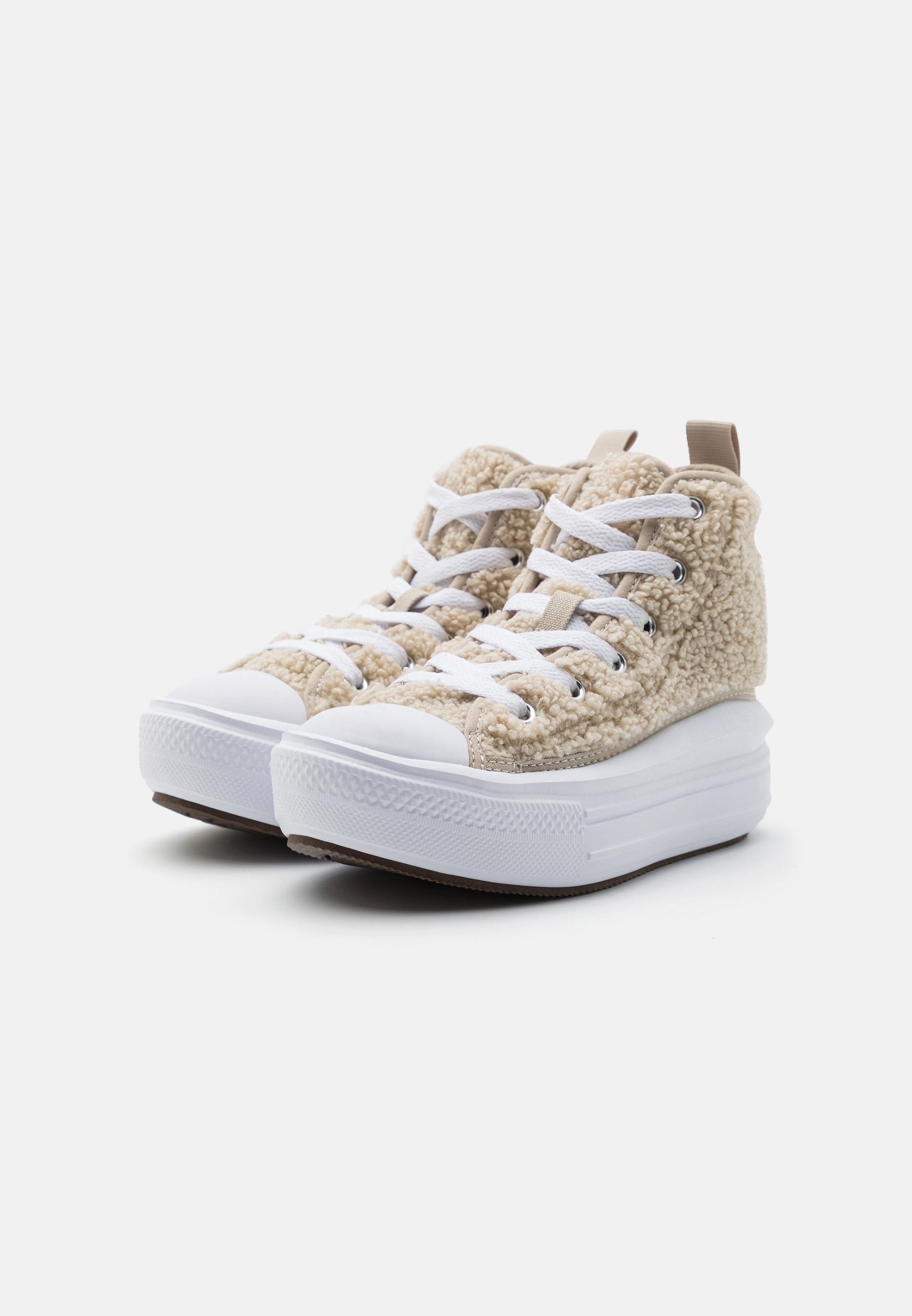 Converse CHUCK TAYLOR ALL STAR PLATFORM MOVE ESSENTIALS KID UNISEX - High-top trainers - beach stone/white/black/sand
