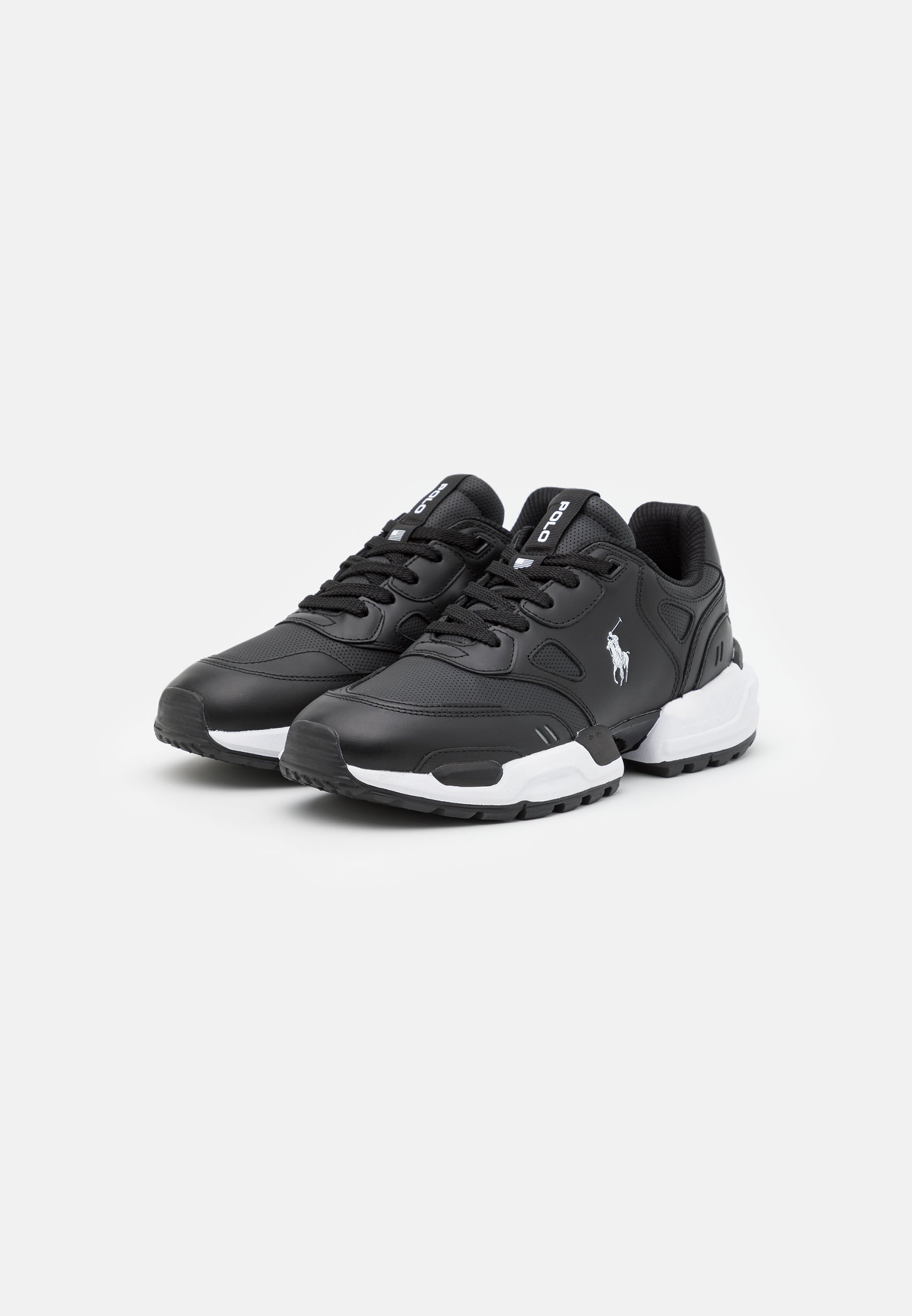 Polo Ralph Lauren JOGGER LEATHER-PANELED SNEAKER - Trainers - black