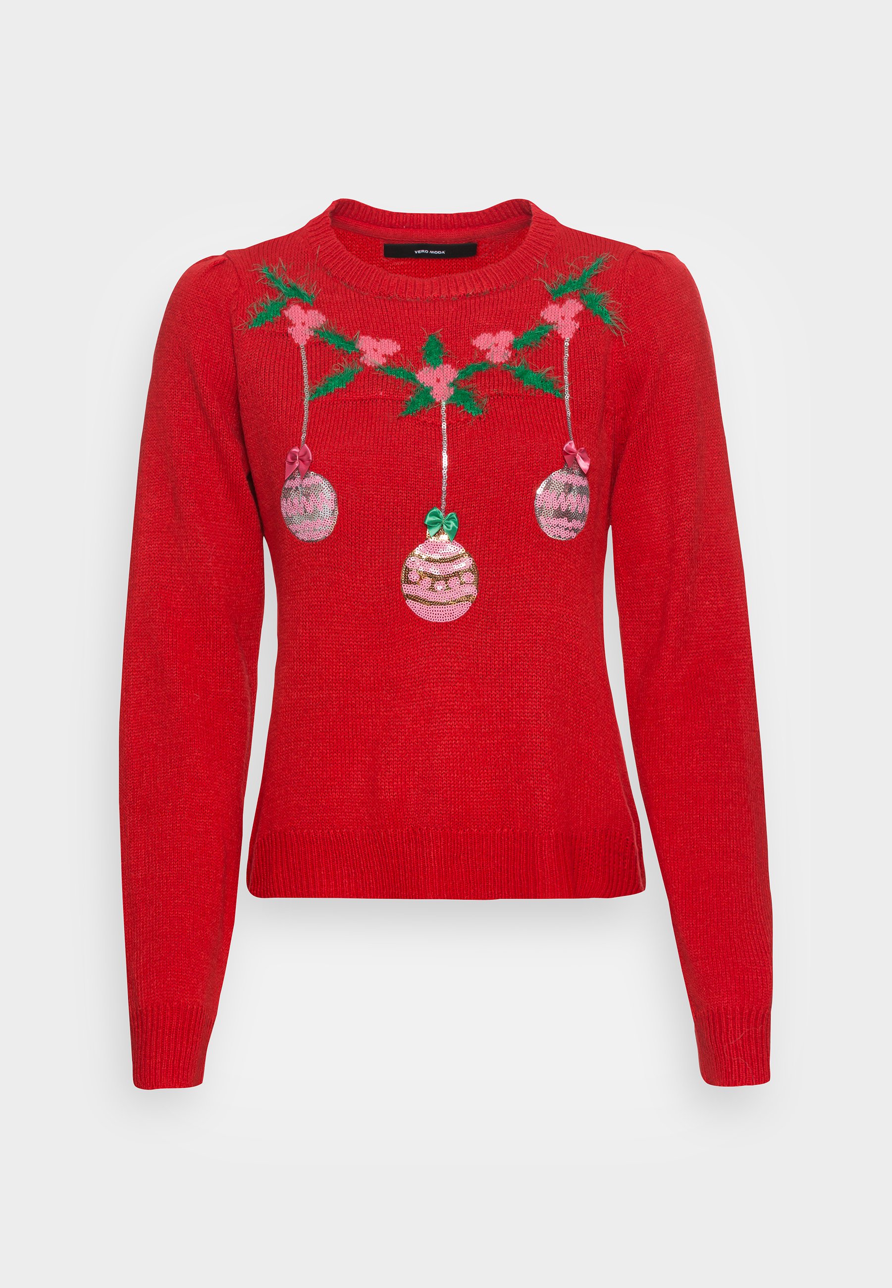 Vero Moda VMCHRISTMAS BALL O NECK BLOUSE XMAS - Jumper - chinese red/jelly beand/hot pink/red