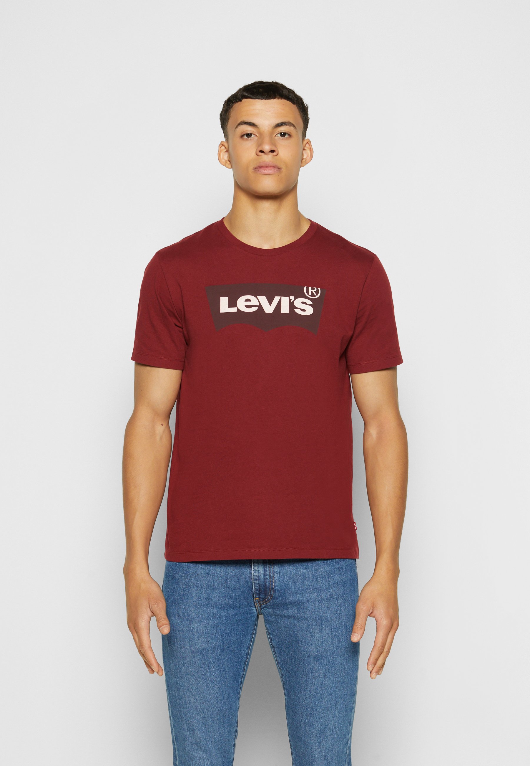 Levi's® GRAPHIC CREWNECK TEE - Print T-shirt - color port/bordeaux