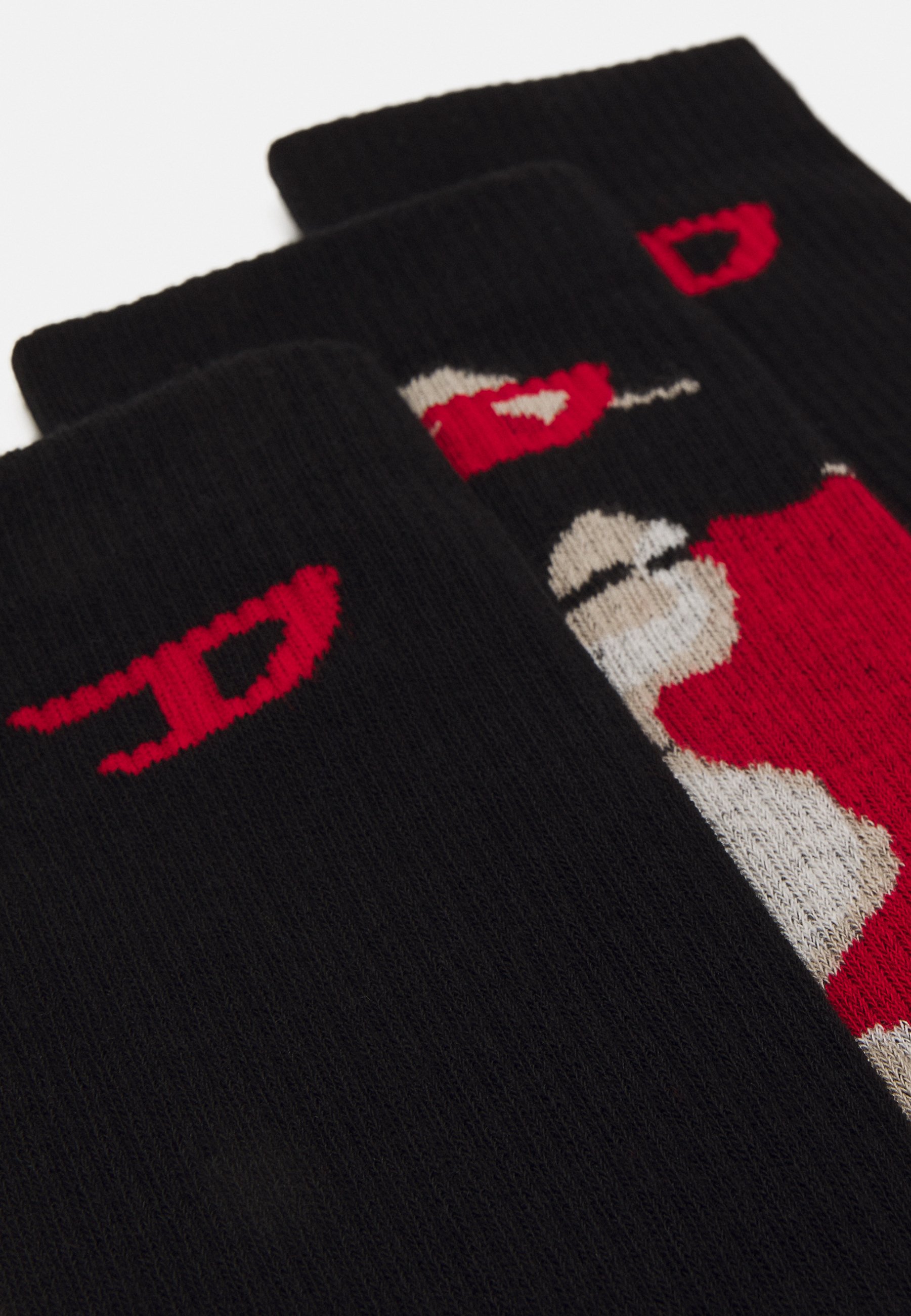 Diesel RAY 3 PACK - Socks - black/red/black