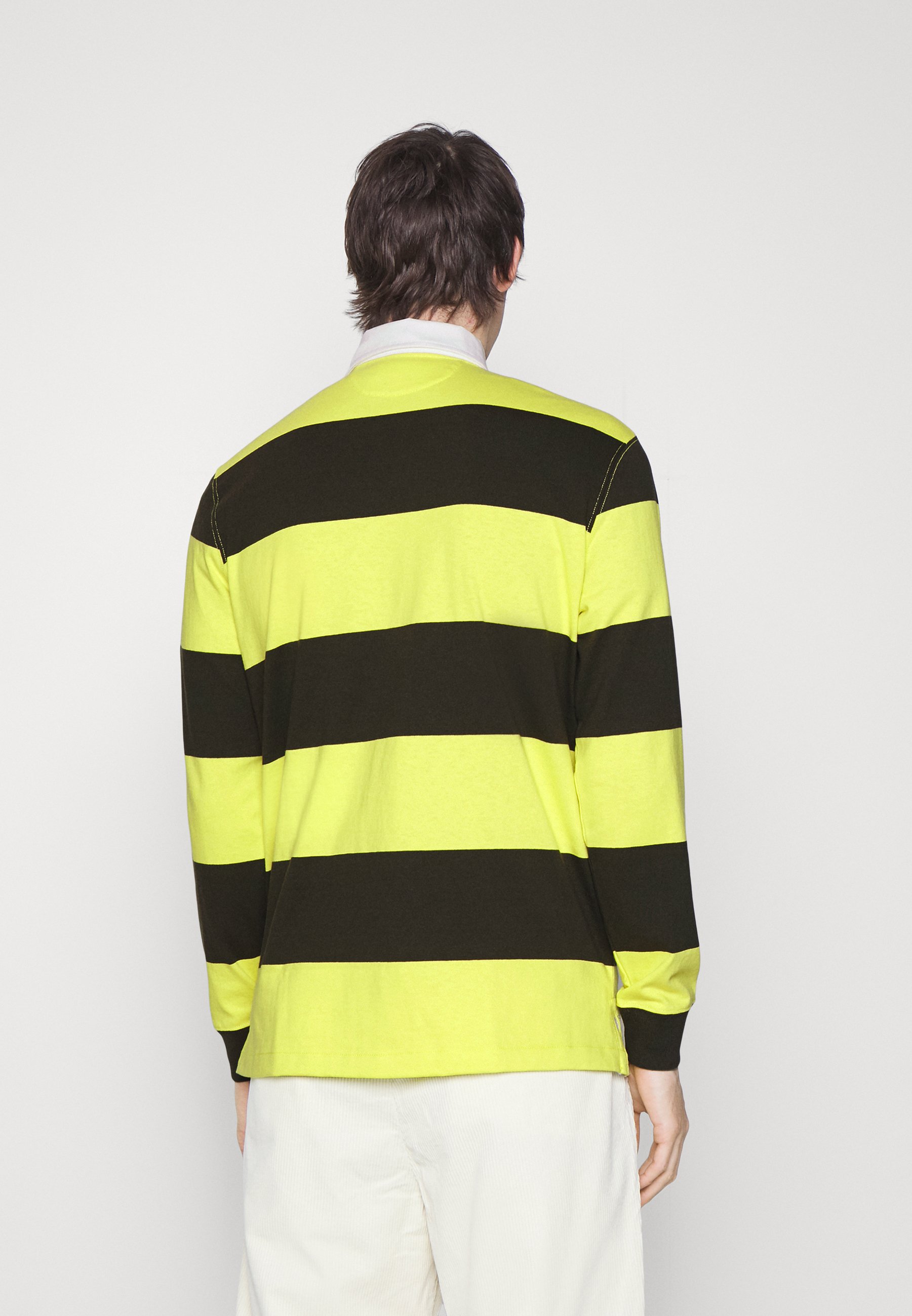 Polo Ralph Lauren CLASSIC FIT STRIPED RUGBY SHIRT - Polo shirt - company olive/laser yellow/olive