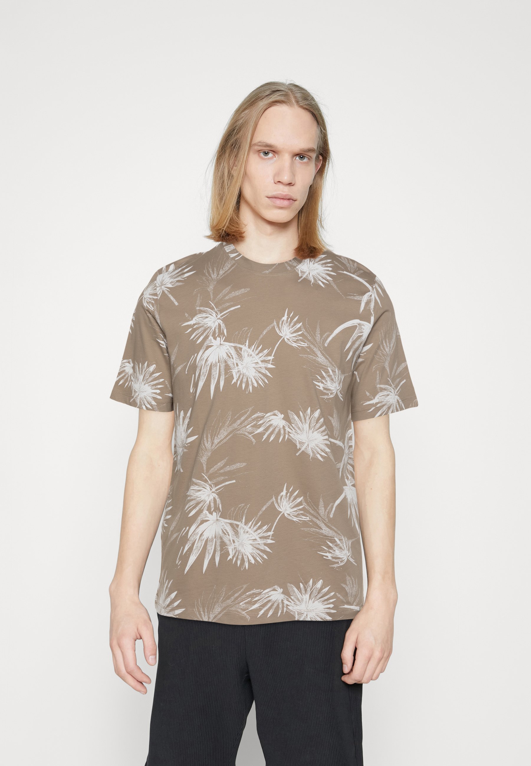 Jack &Jones JORCRAYON TEE CREW NECK - Print T-shirt - crockery/beige