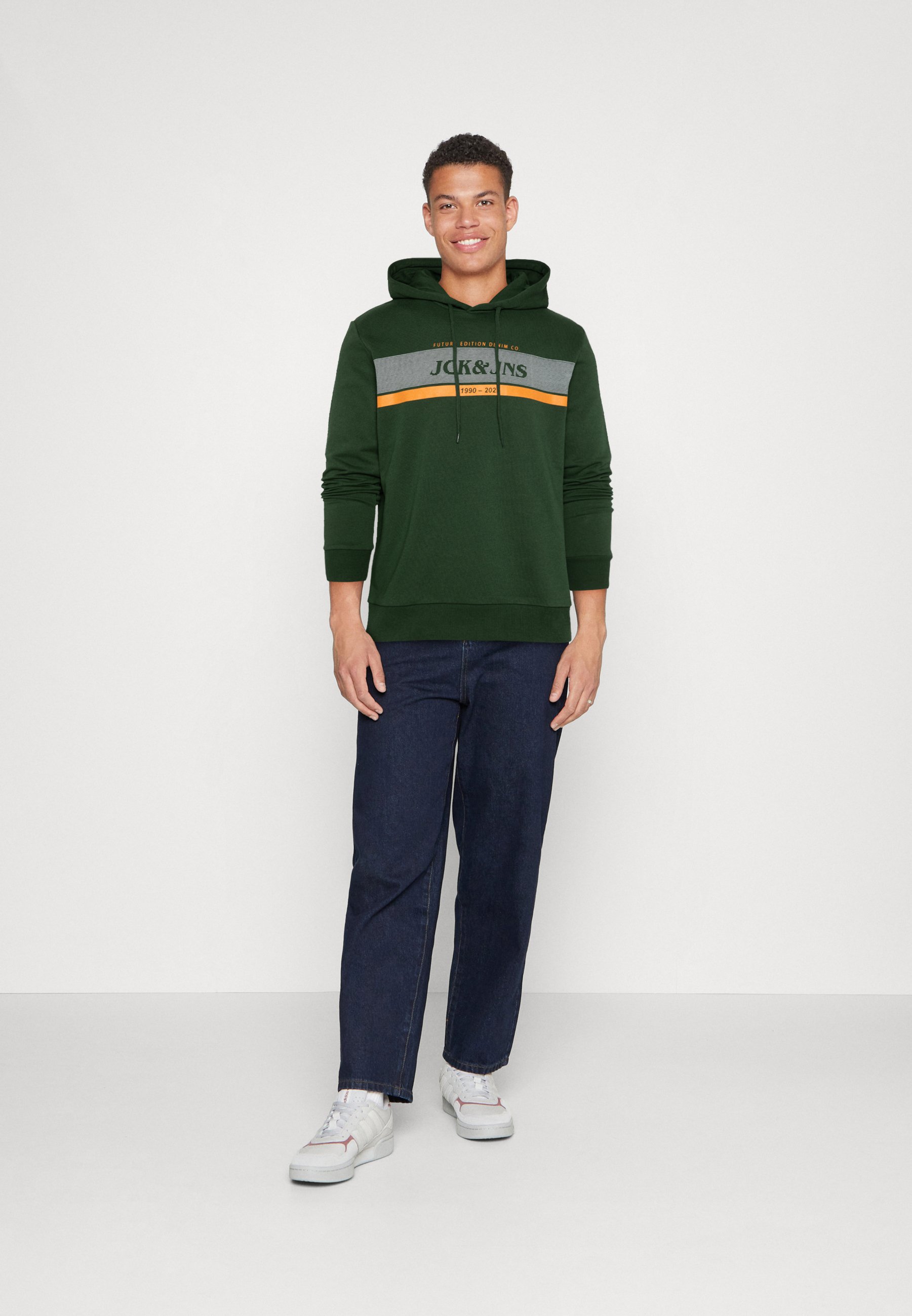 Jack &Jones JJALEX HOOD - Sweatshirt - mountain view/dark green