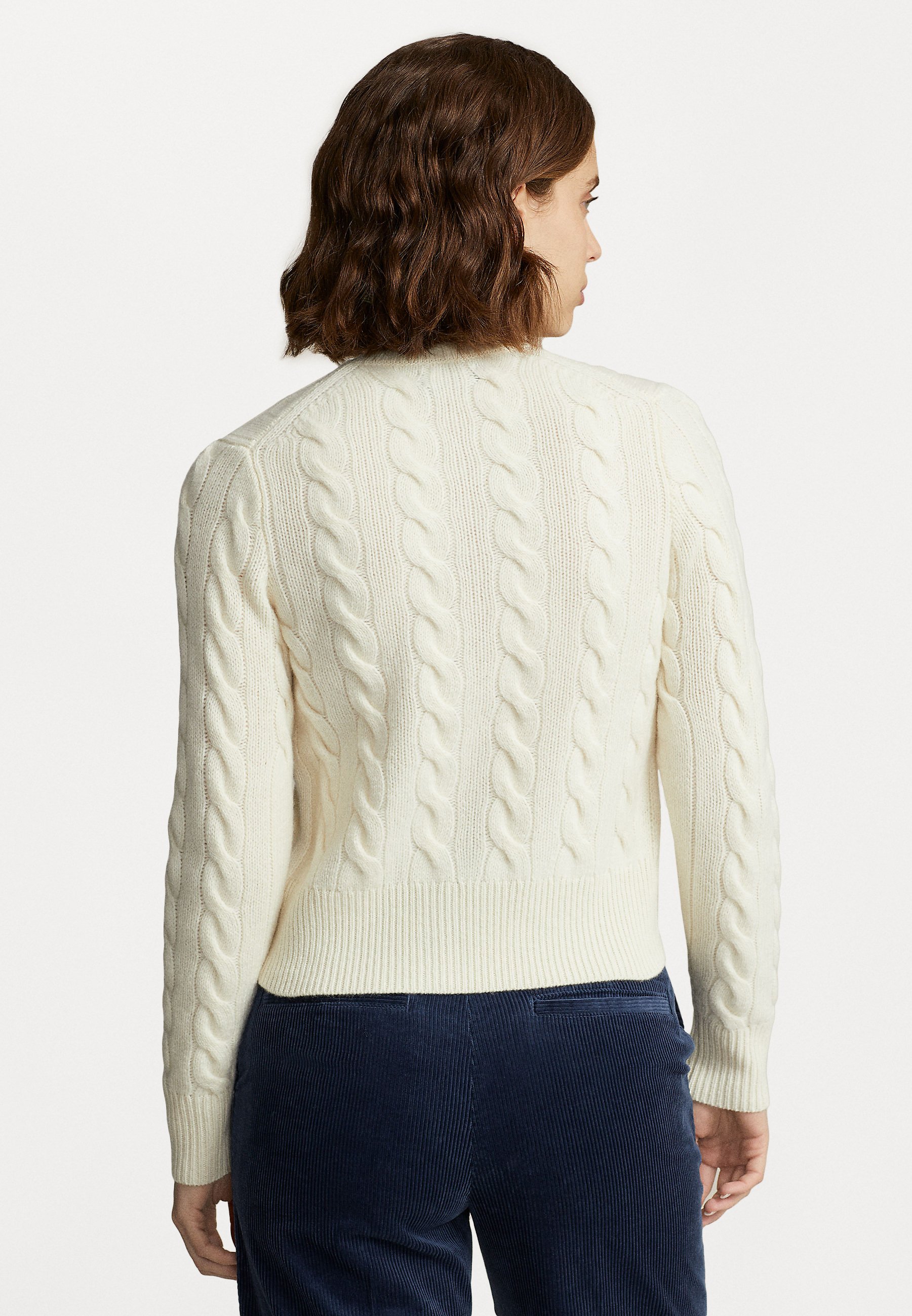 Polo Ralph Lauren LONG SLEEVE CARDIGAN - Cardigan - authentic cream/off-white