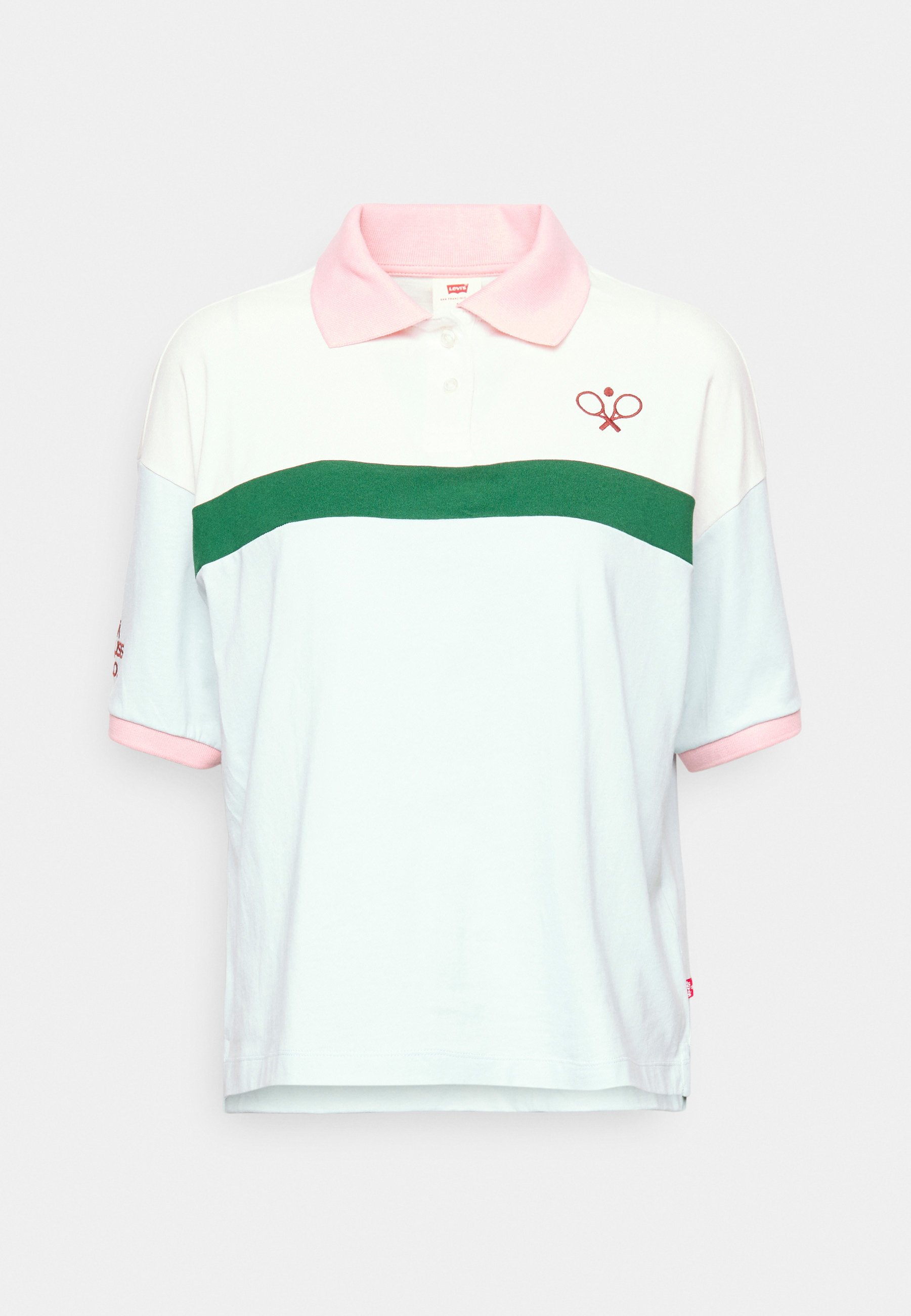Levi's® GRAPHIC SUNDOWNER - Polo shirt - tofu/quartz pink/pastel blue/white