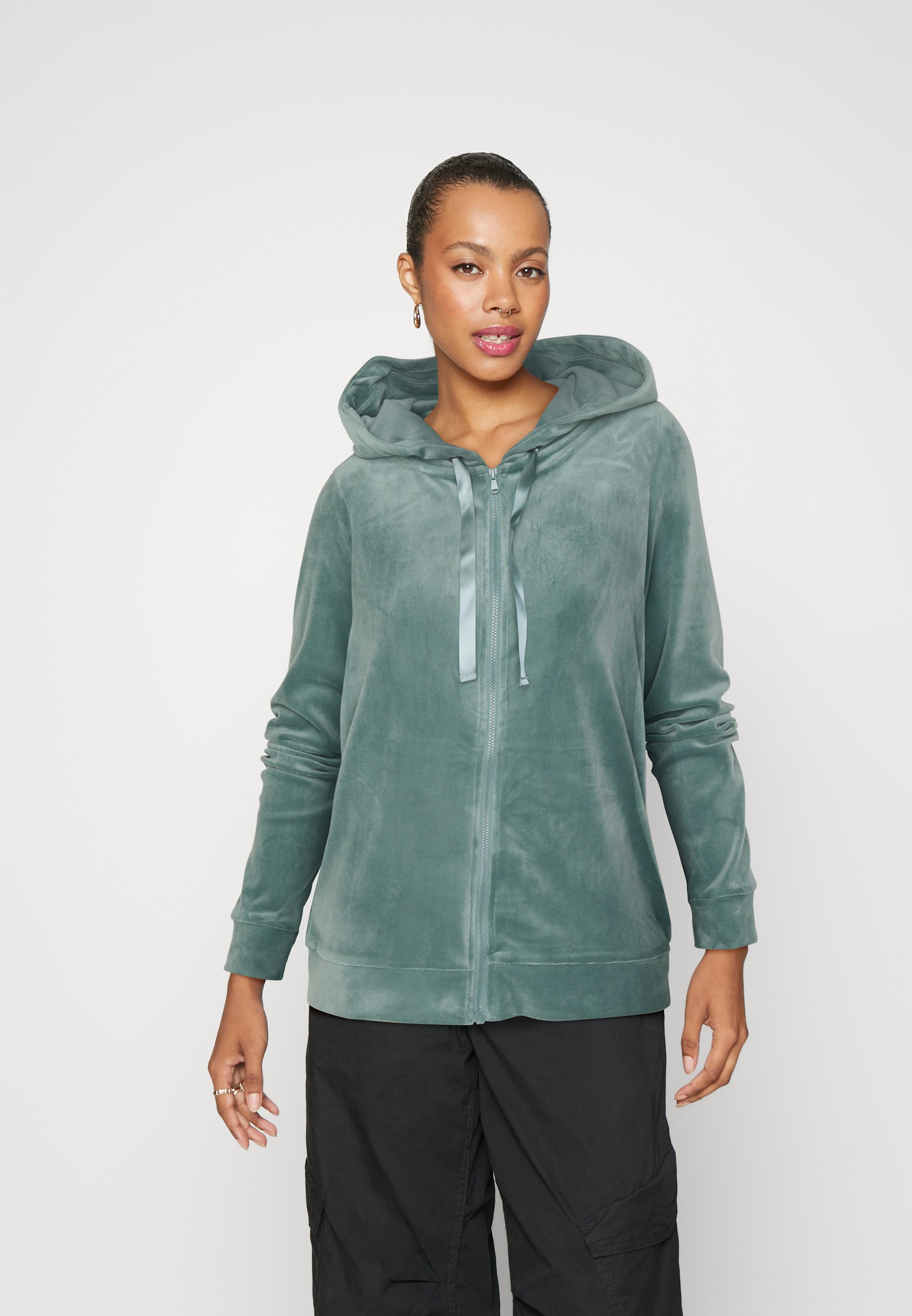 Vero Moda VMATHENA HOODIE - Zip-up sweatshirt - north atlantic/blue-grey