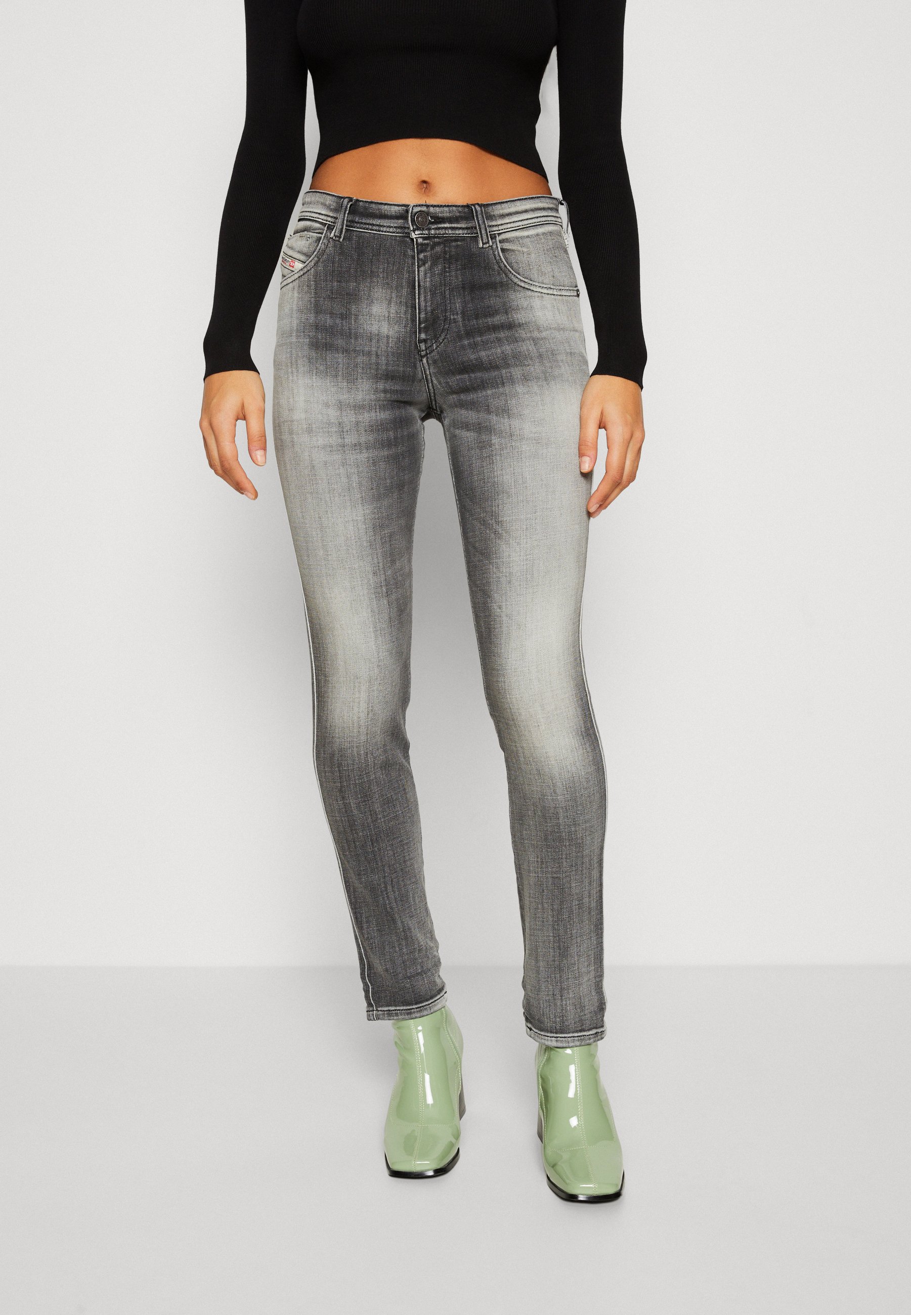 Diesel BABHILA - Jeans Skinny Fit - black/gray/black denim