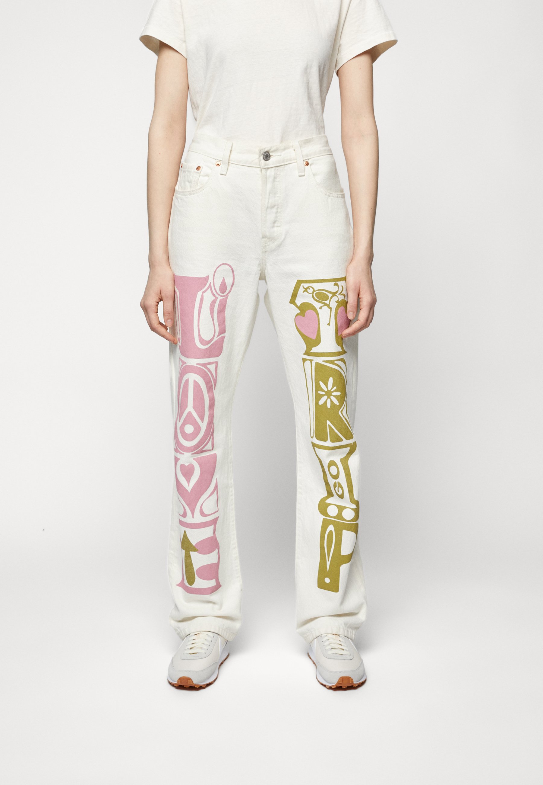 Levi's® 90's 501- CRAZY LEGS - Straight leg jeans - White stonewash/white denim
