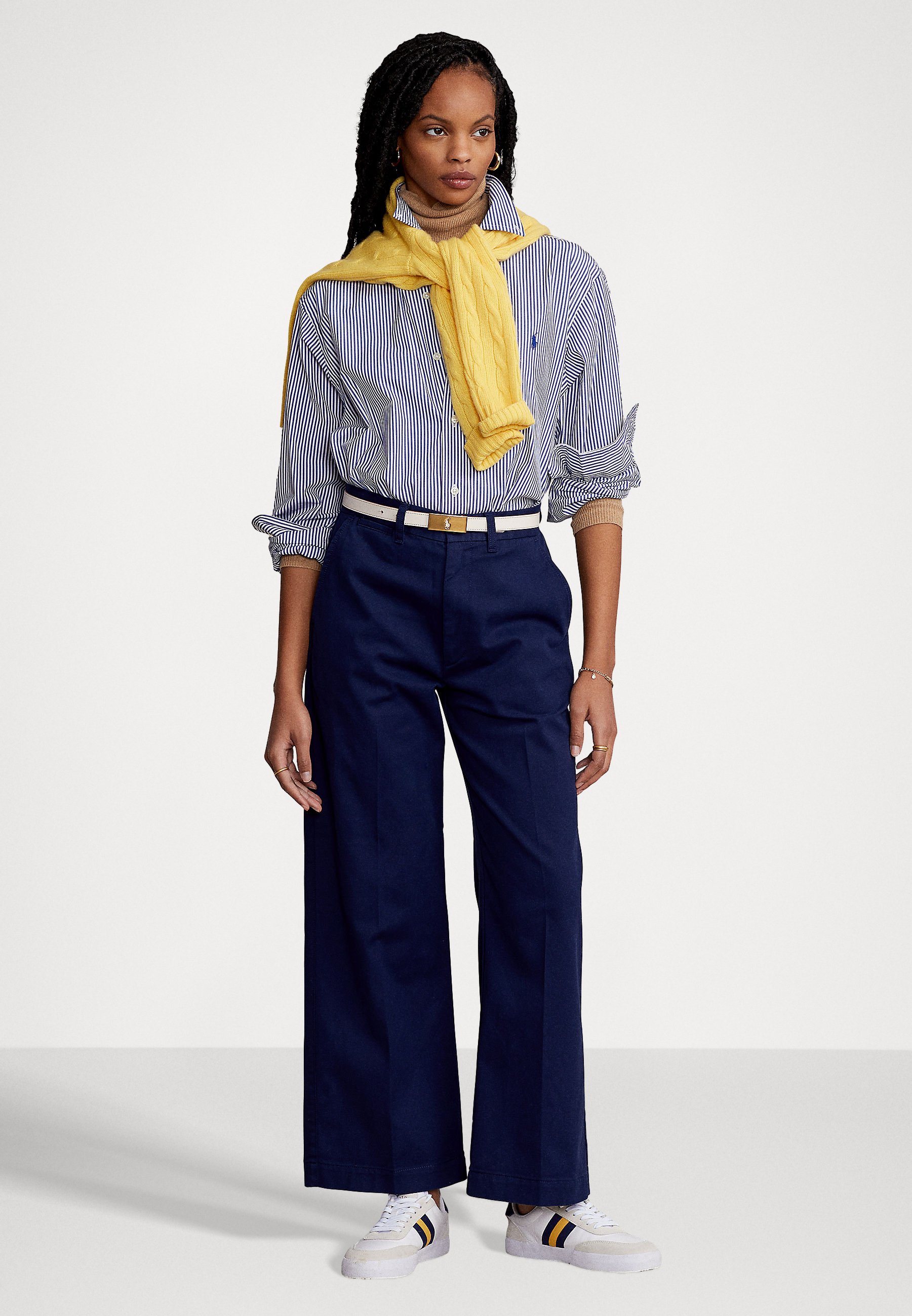 Polo Ralph Lauren WIDE LEG CROPPED PANT - Trousers - newport navy/blue