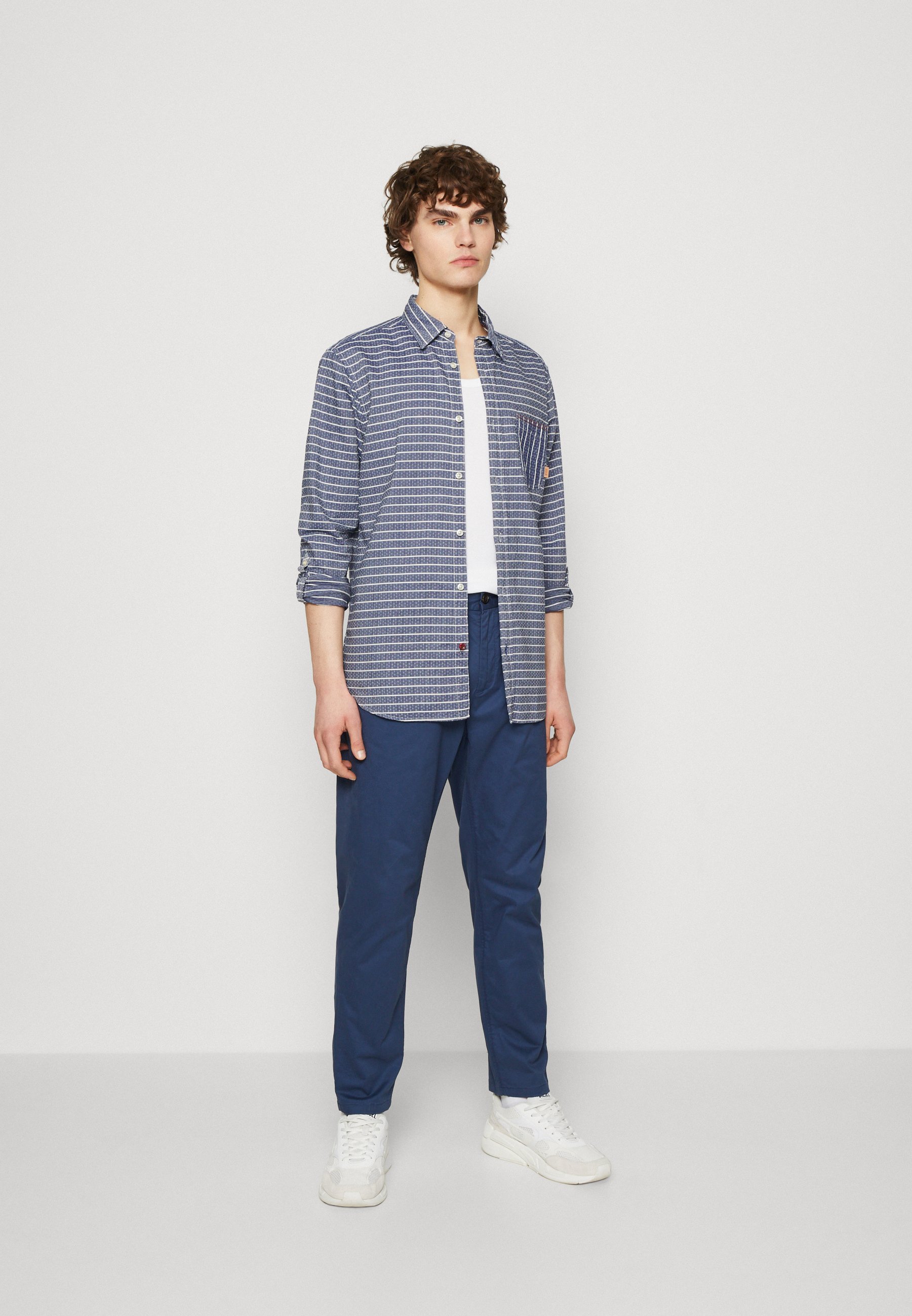 Scotch & Soda YARN DYED STRIPE SHIRT - Shirt - light blue/white/light blue