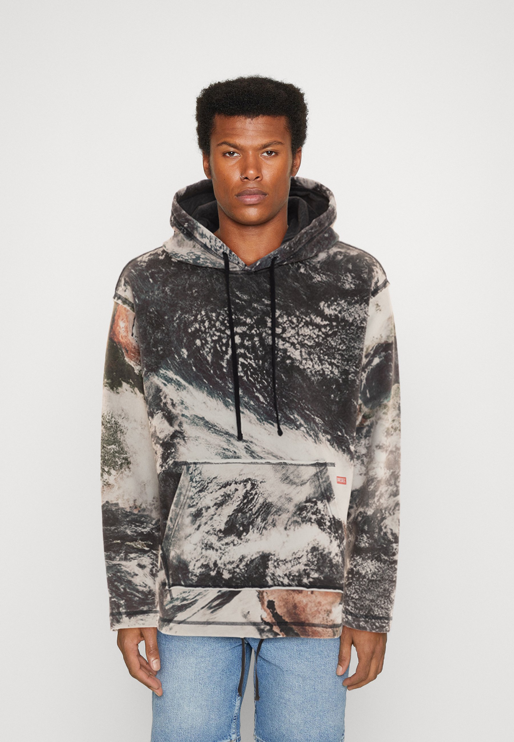 Diesel S-PAY-HOOD-L1 UNISEX - Sweatshirt - black/multi-coloured