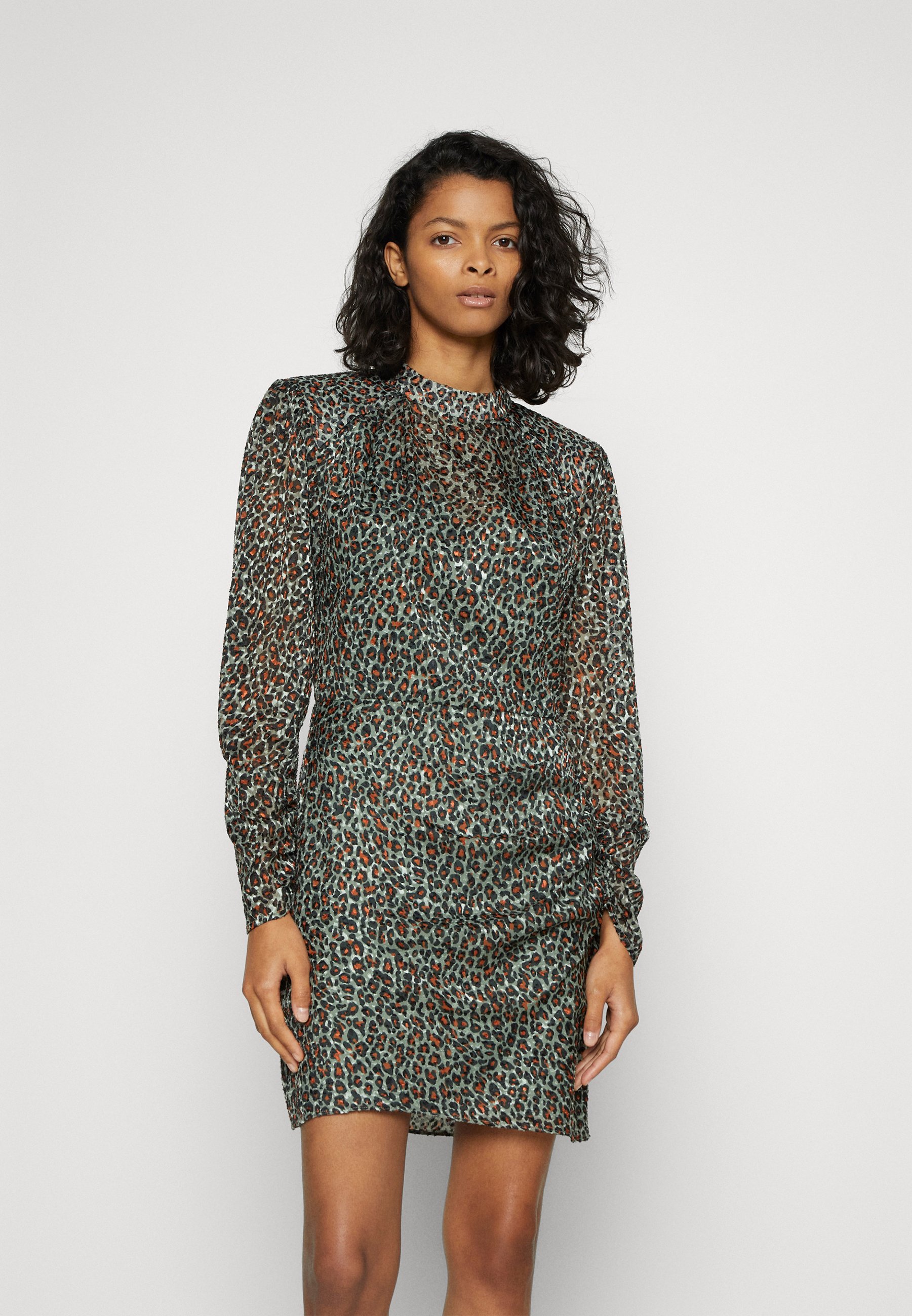 Scotch & Soda MOCK NECK MINI DRESS WITH OPEN BACK DETAIL - Shift dress - field green/green