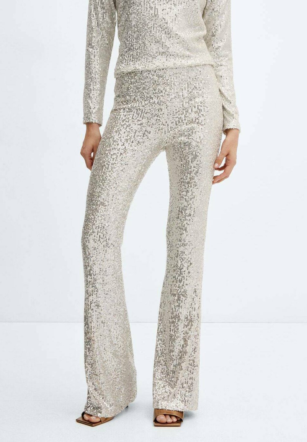 Mango XLENJUEL - Trousers - ivory white/off-white