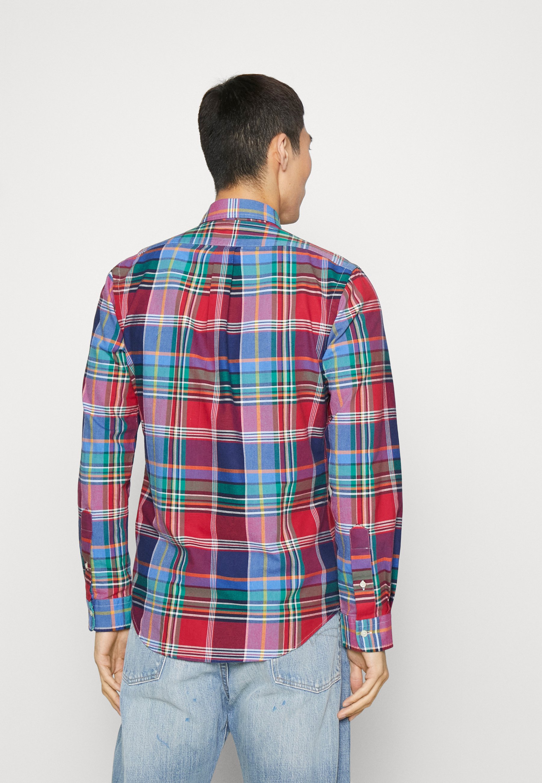 Polo Ralph Lauren LONG SLEEVE - Shirt - dark pink/blue multi/pink