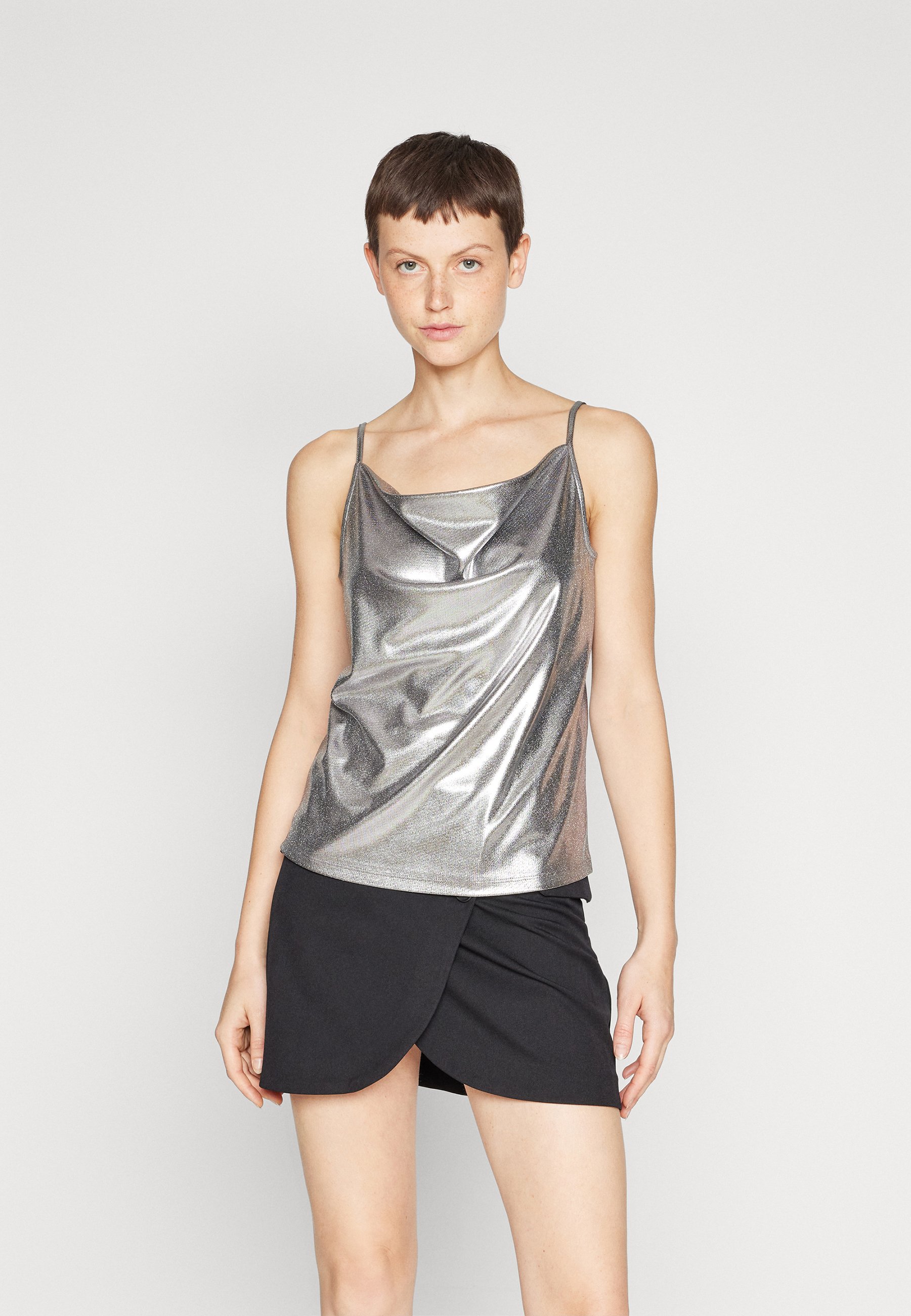 ONLY ONLMELIA STRAP WATERFALL - Top - silver/silver-coloured