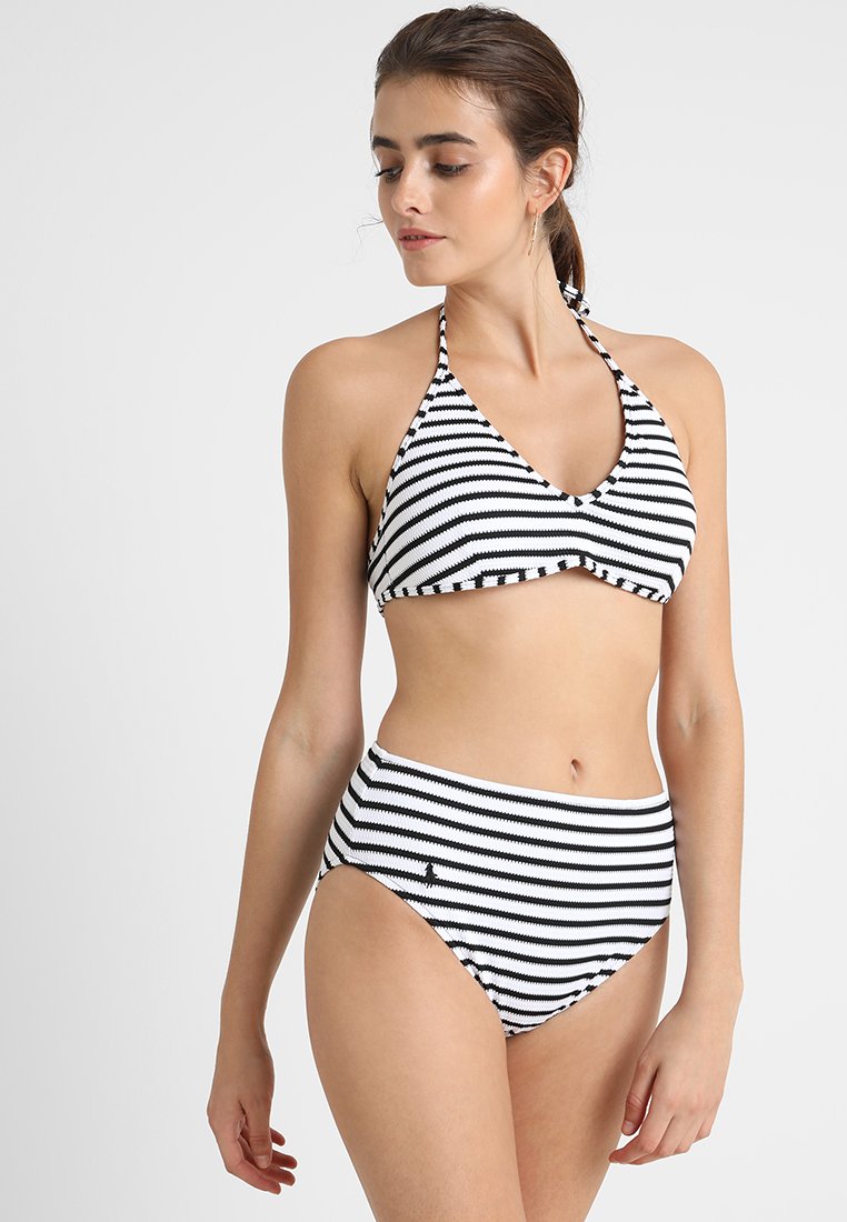 Polo Ralph Lauren MOLD CUP LOGO HOOK BACK - Bikini top - black/white/black