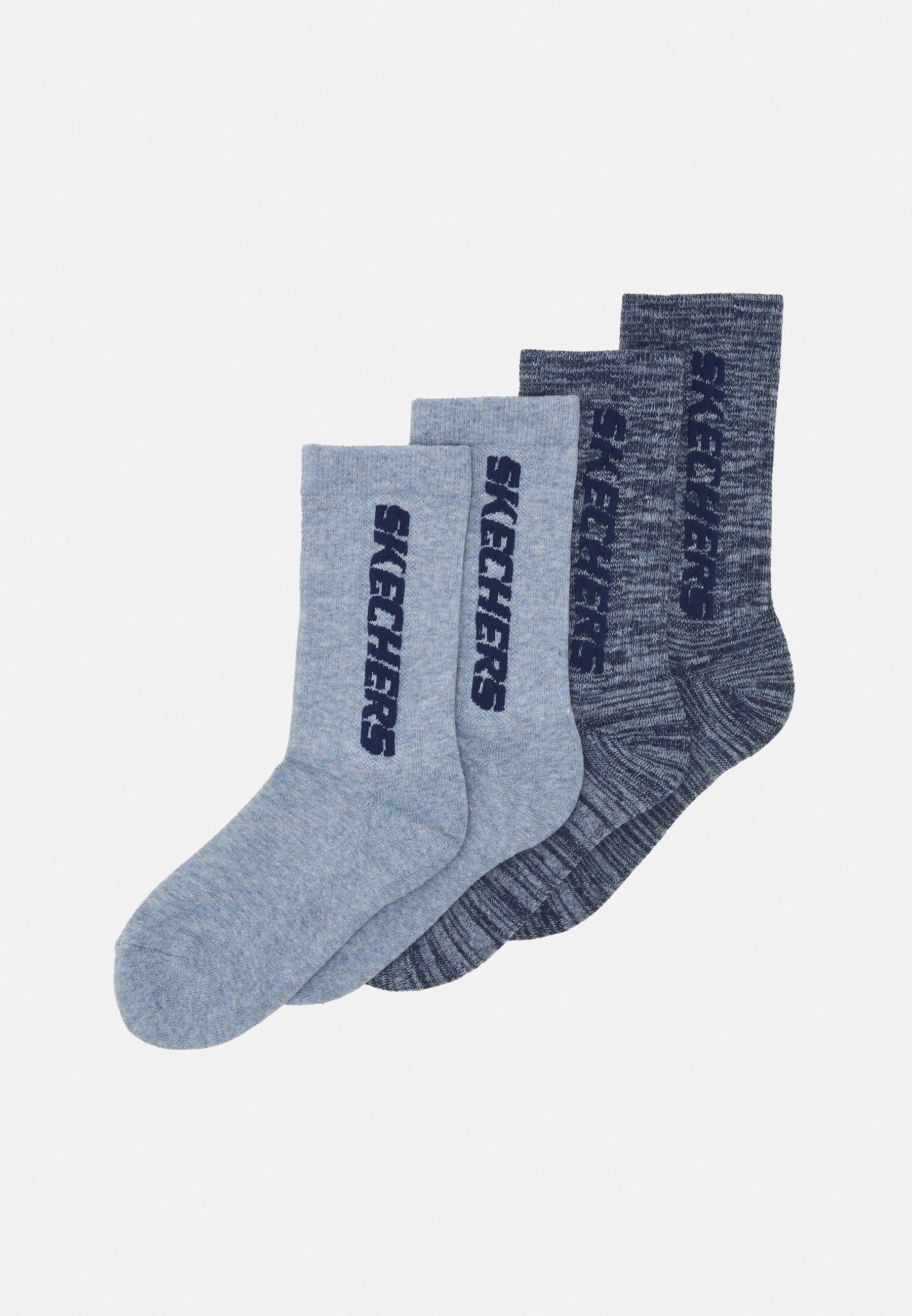 Skechers BOYS CUSHIONED TENNIS SOCKS 4 PACK - Socks - stone mouliné/blue