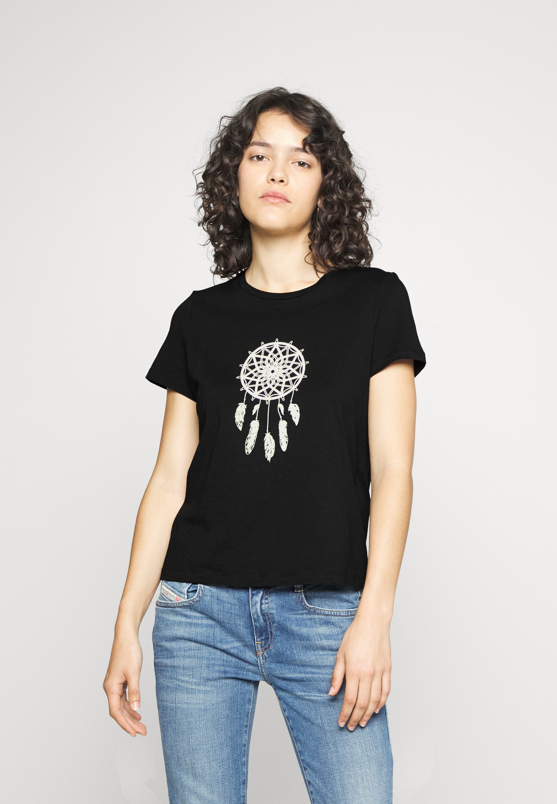 Vero Moda VMJUDI O NECK - Print T-shirt - black/black
