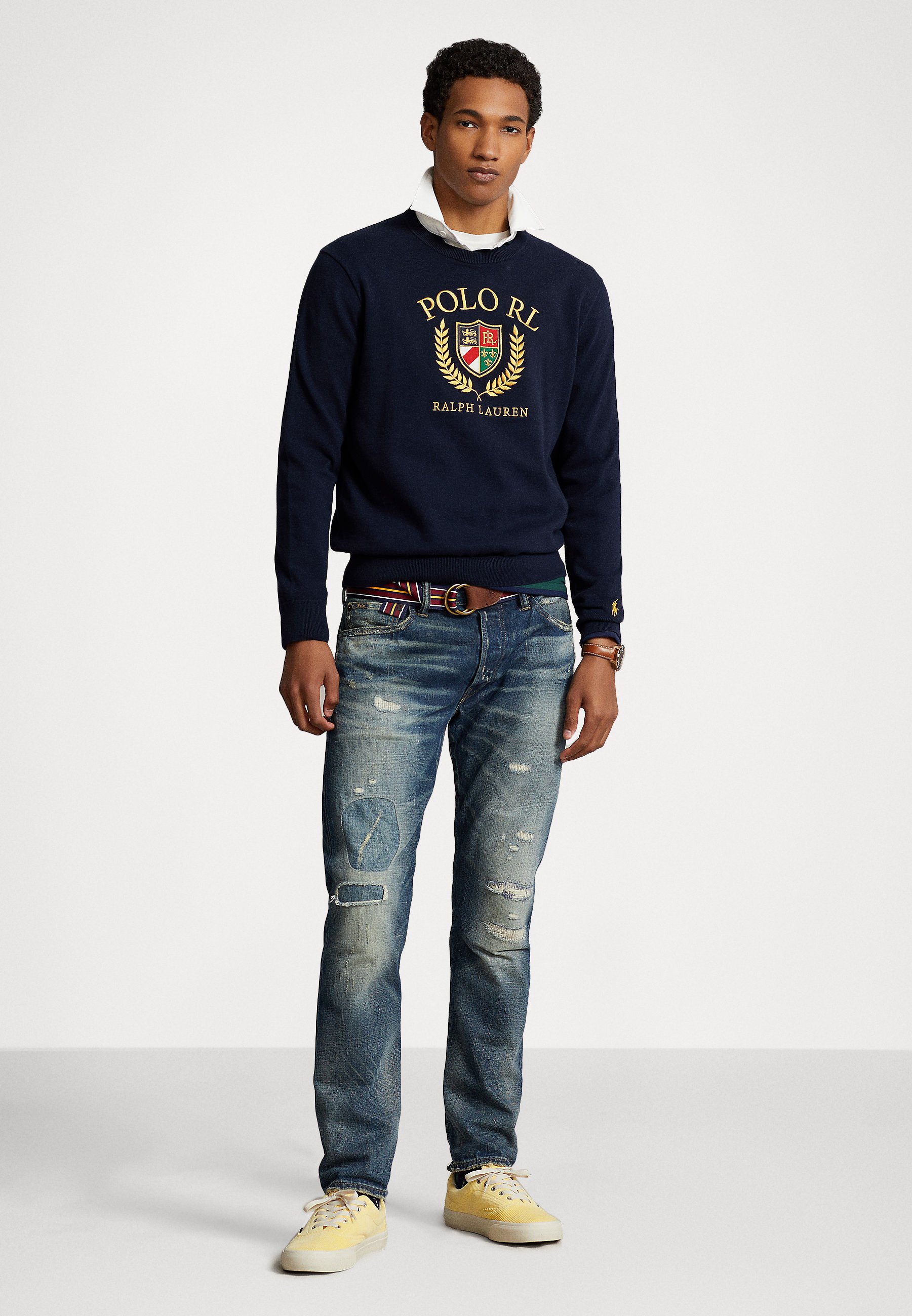 Polo Ralph Lauren LONG SLEEVE - Jumper - navy combo/blue