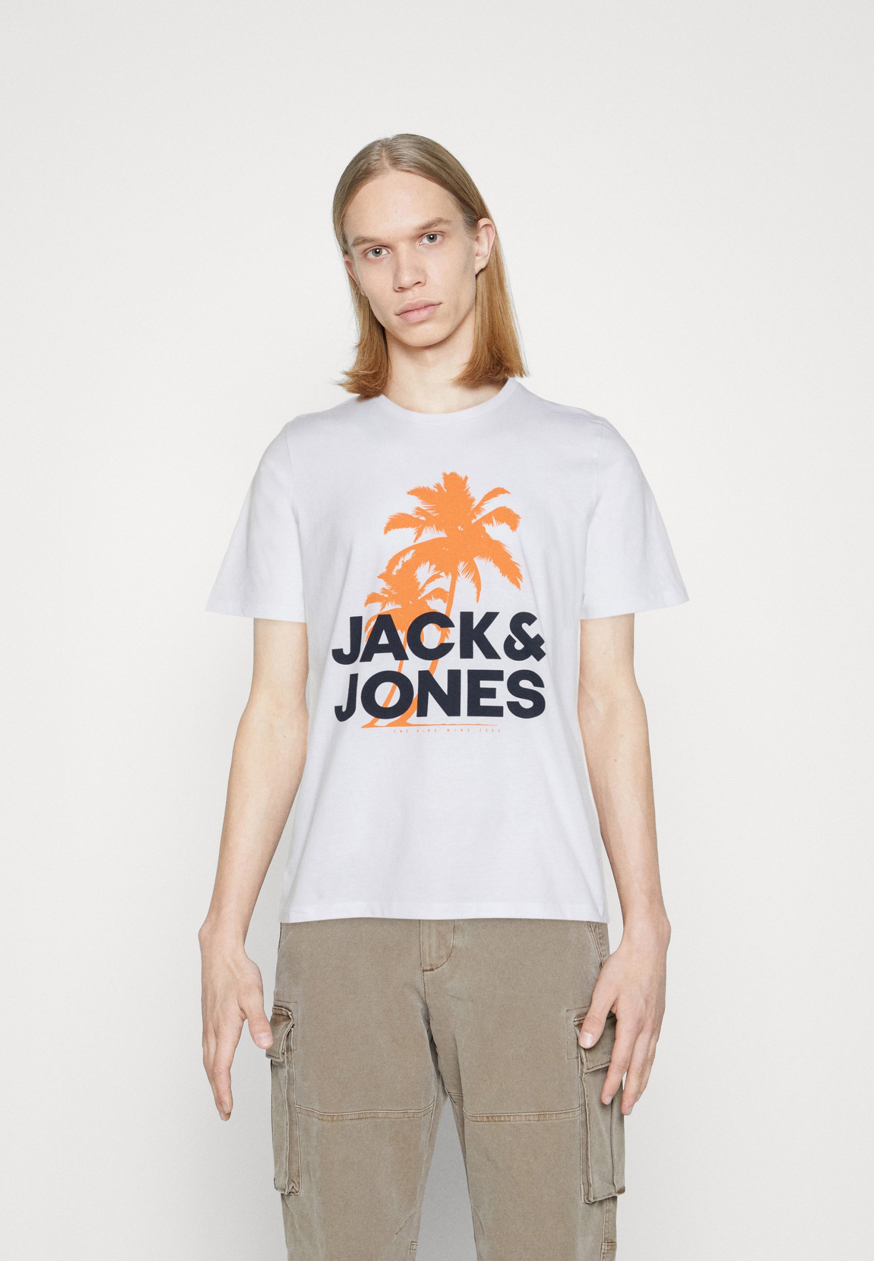 Jack &Jones JCOWAVY TEE CREW NECK - Print T-shirt - white