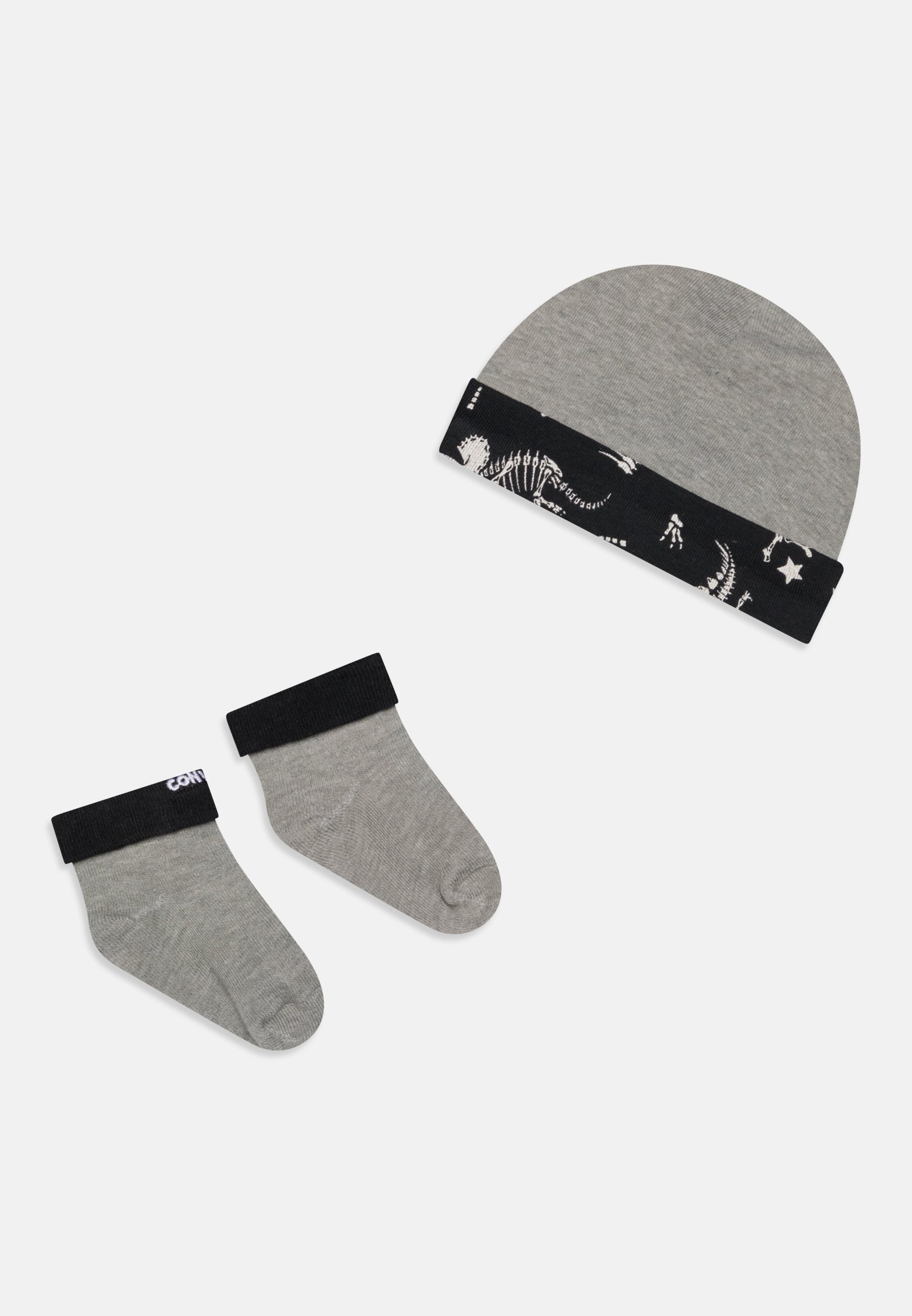 Converse DINOS HAT BOOTIE SET - Socks - dark grey heather/mottled grey