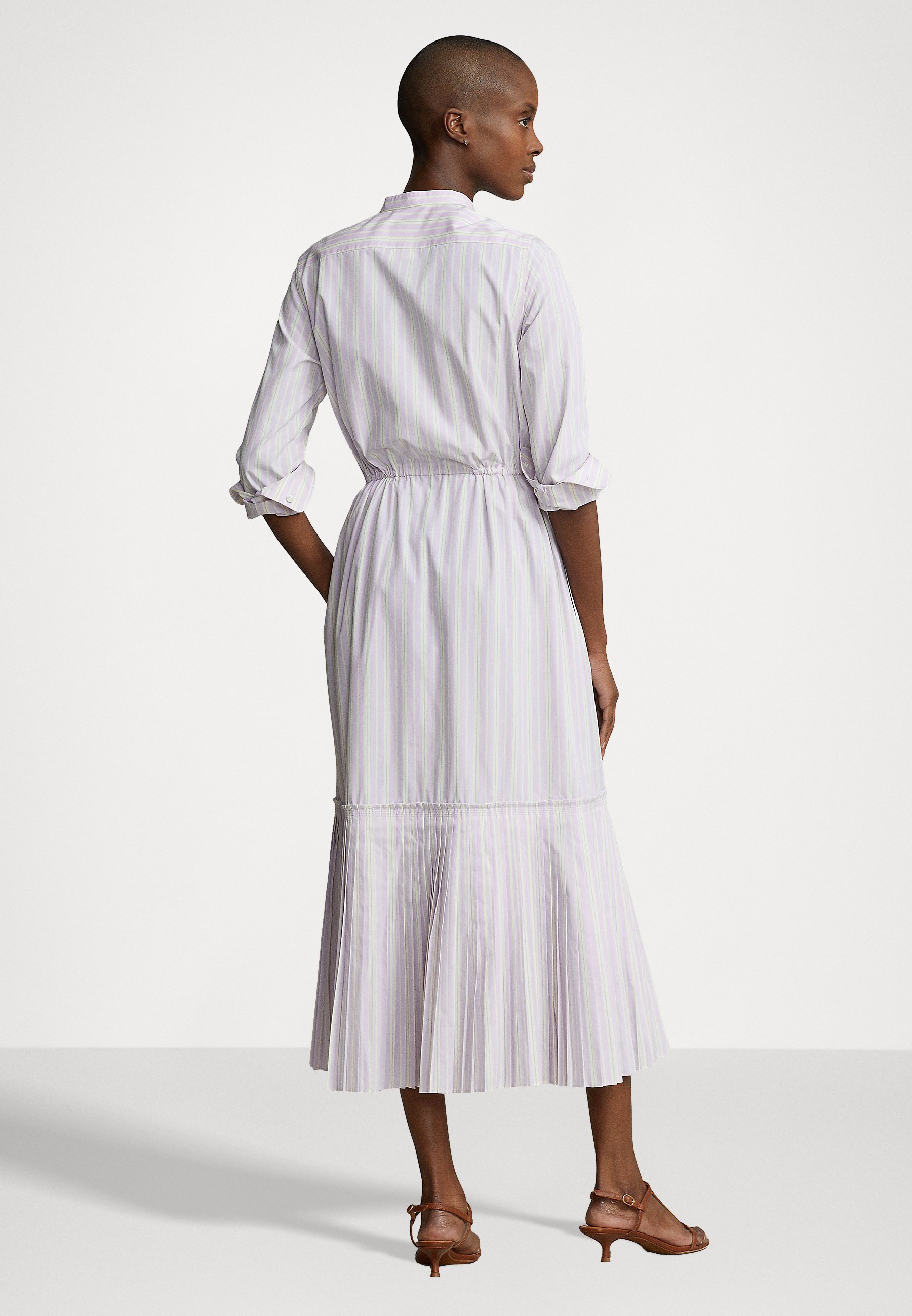 Polo Ralph Lauren LONG SLEEVE DAY DRESS - Day dress - purple/cream/purple