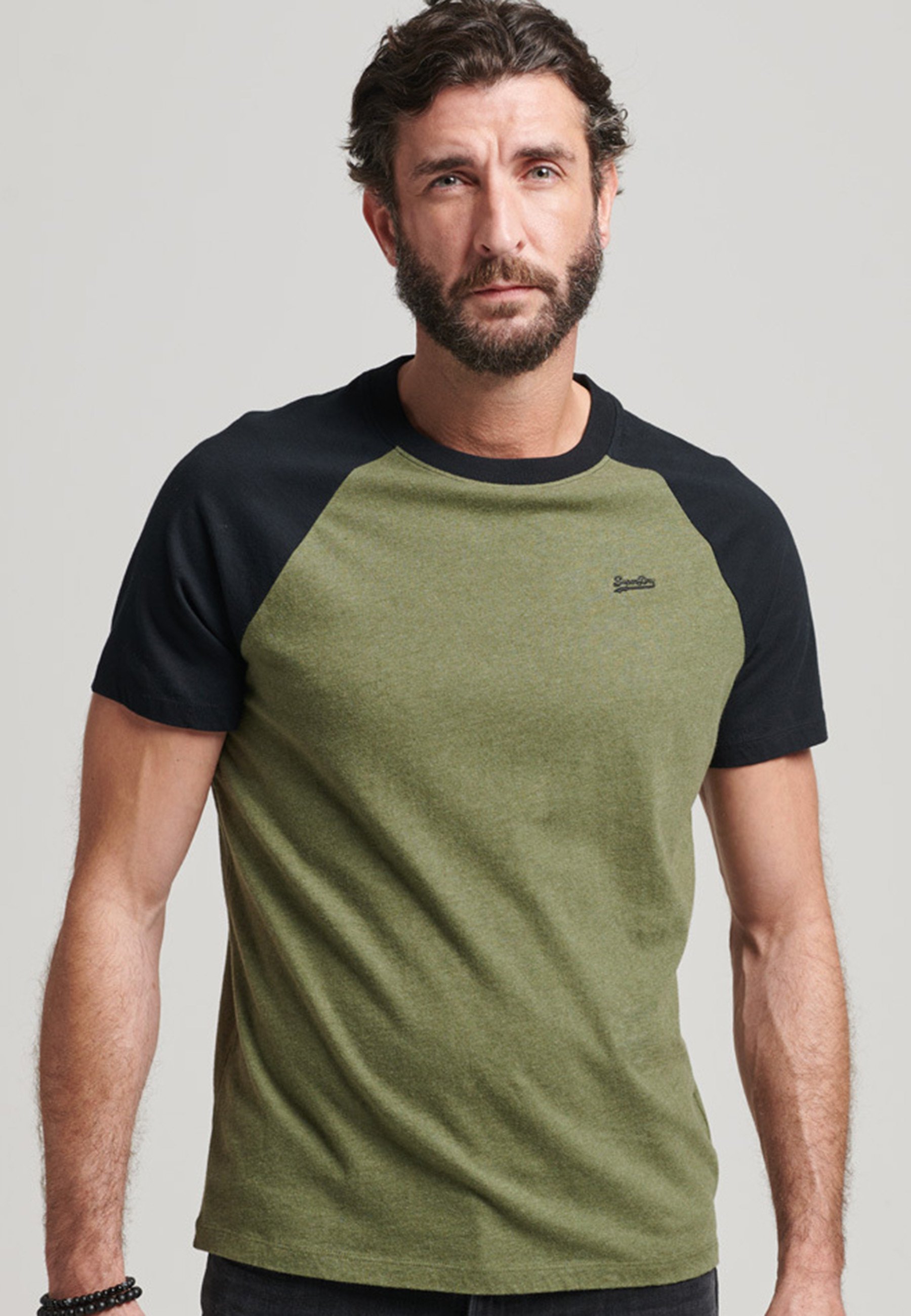 Superdry Print T-shirt - thrift olive  marl black/olive