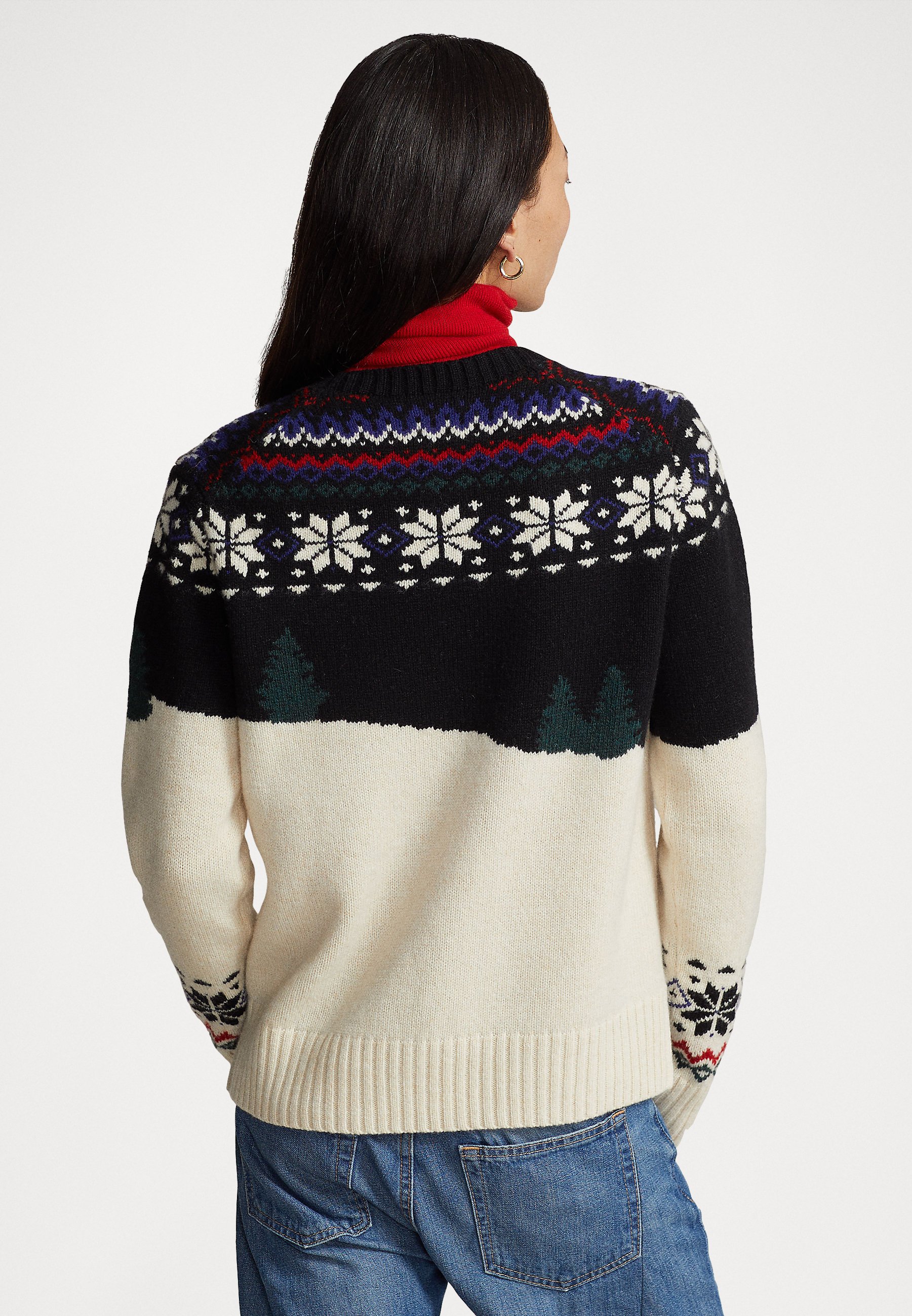 Polo Ralph Lauren LONG SLEEVE  - Jumper - snowflake combo/beige