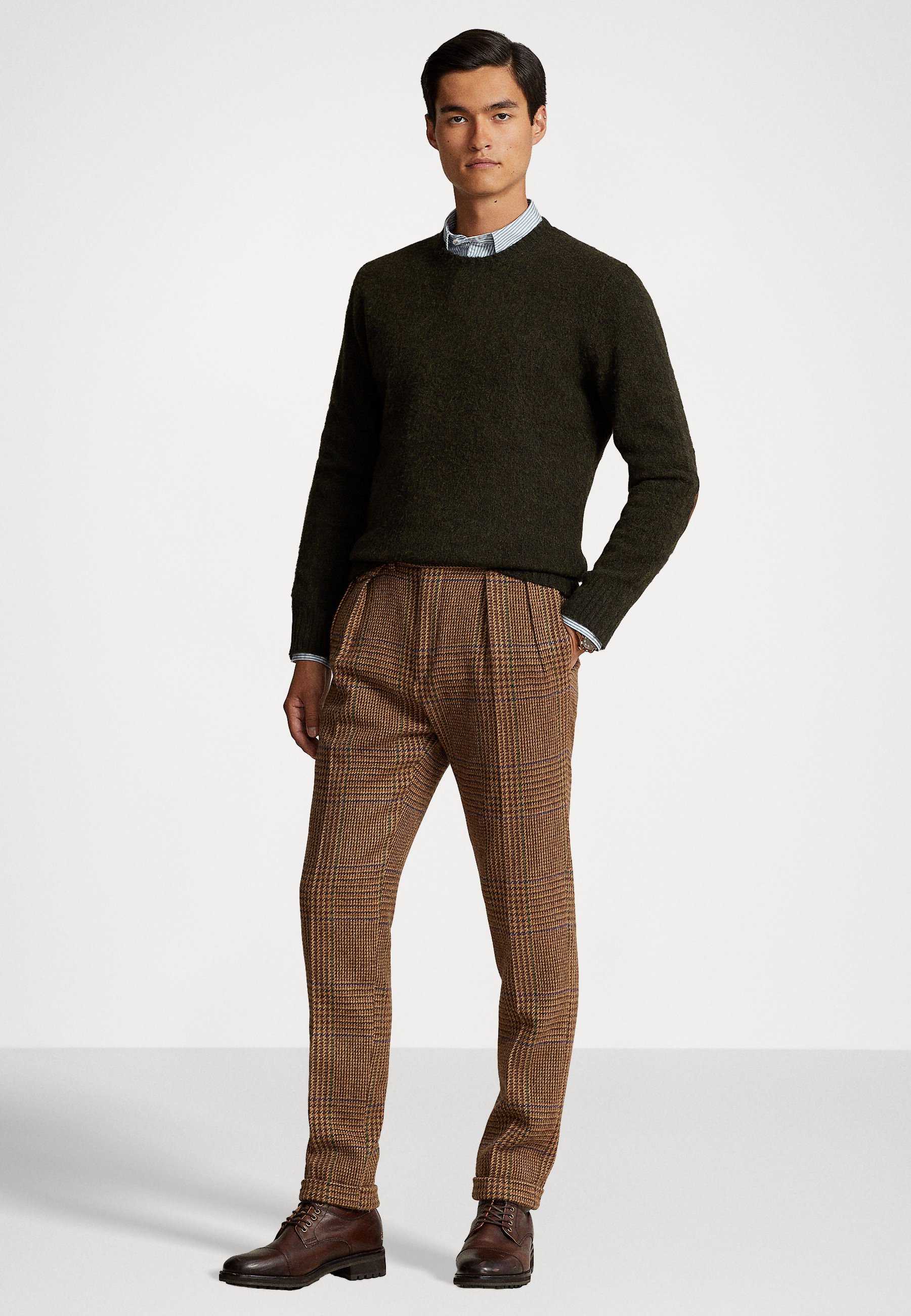 Polo Ralph Lauren LONG SLEEVE - Jumper - dark olive heather/olive