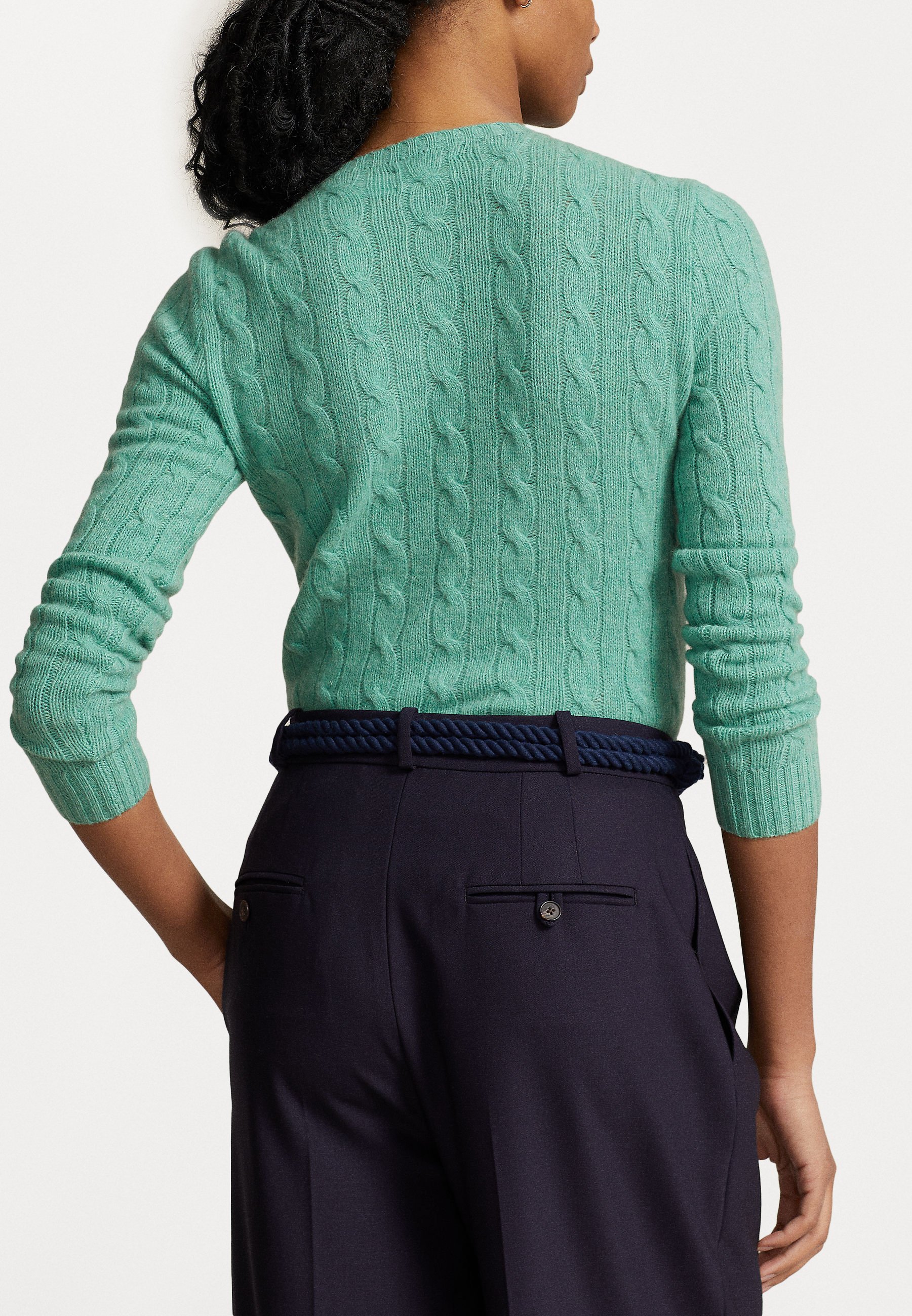 Polo Ralph Lauren JULIANNA LONG SLEEVE - Jumper - hampton green melange/evergreen
